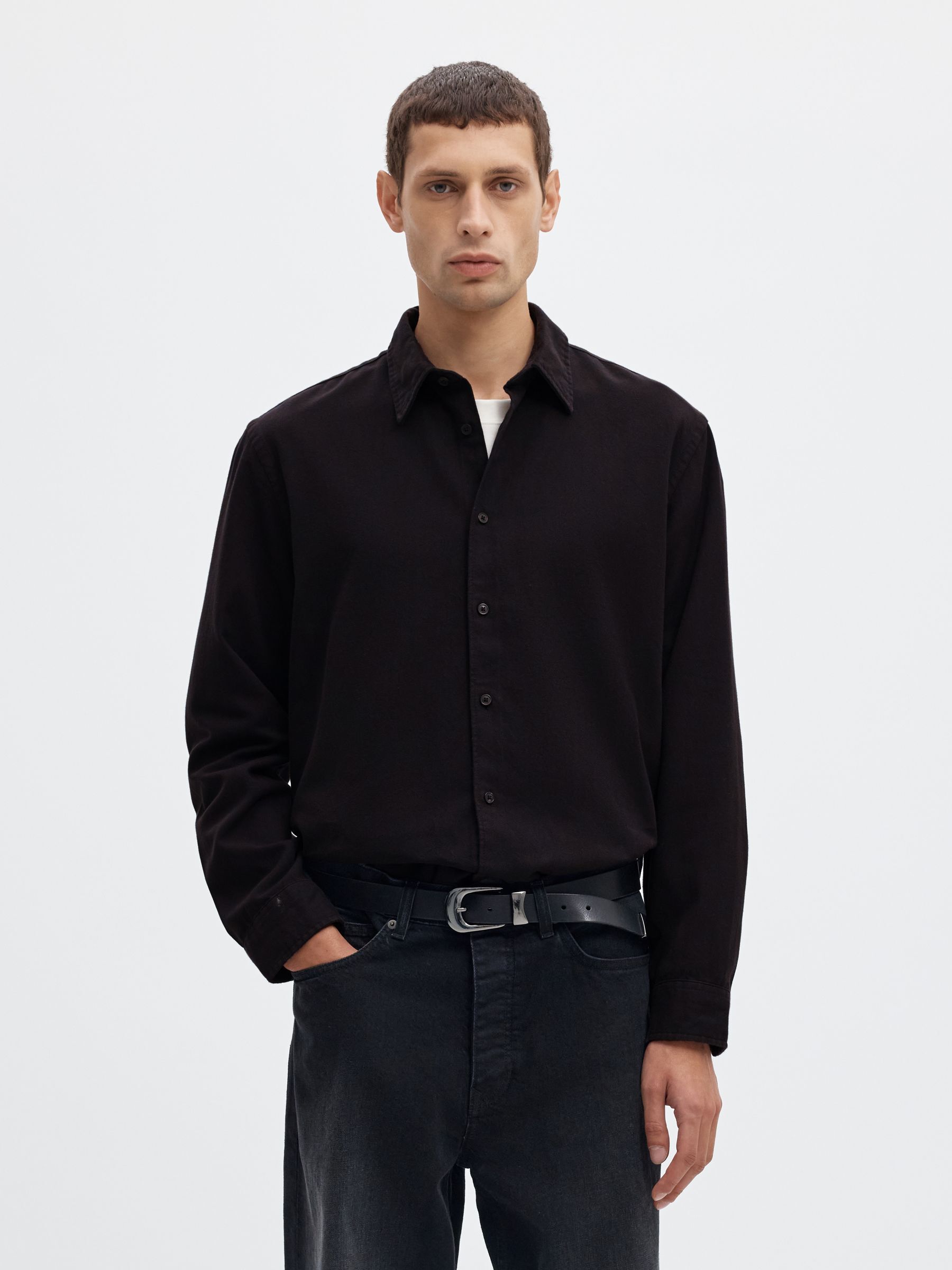 BRUSHED ORGANIC COTTON LONG SLEEVED SHIRT