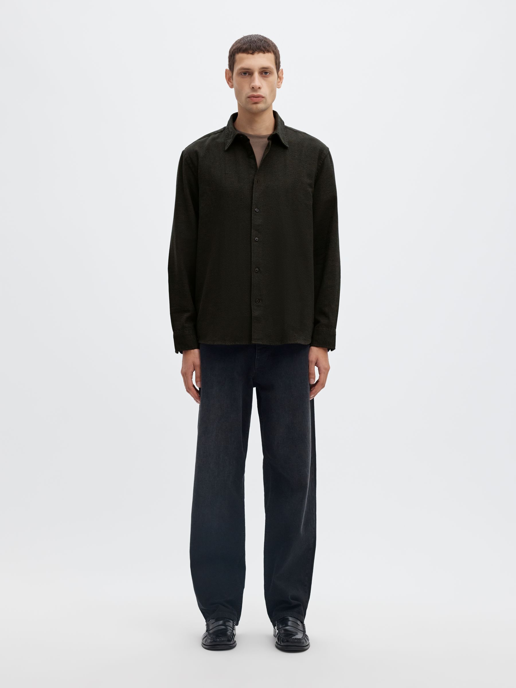 BRUSHED ORGANIC COTTON LONG SLEEVED SHIRT