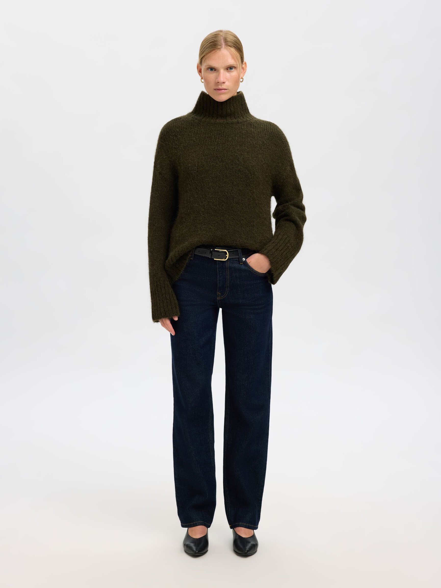 WOOL BLEND HIGH-NECK JUMPER