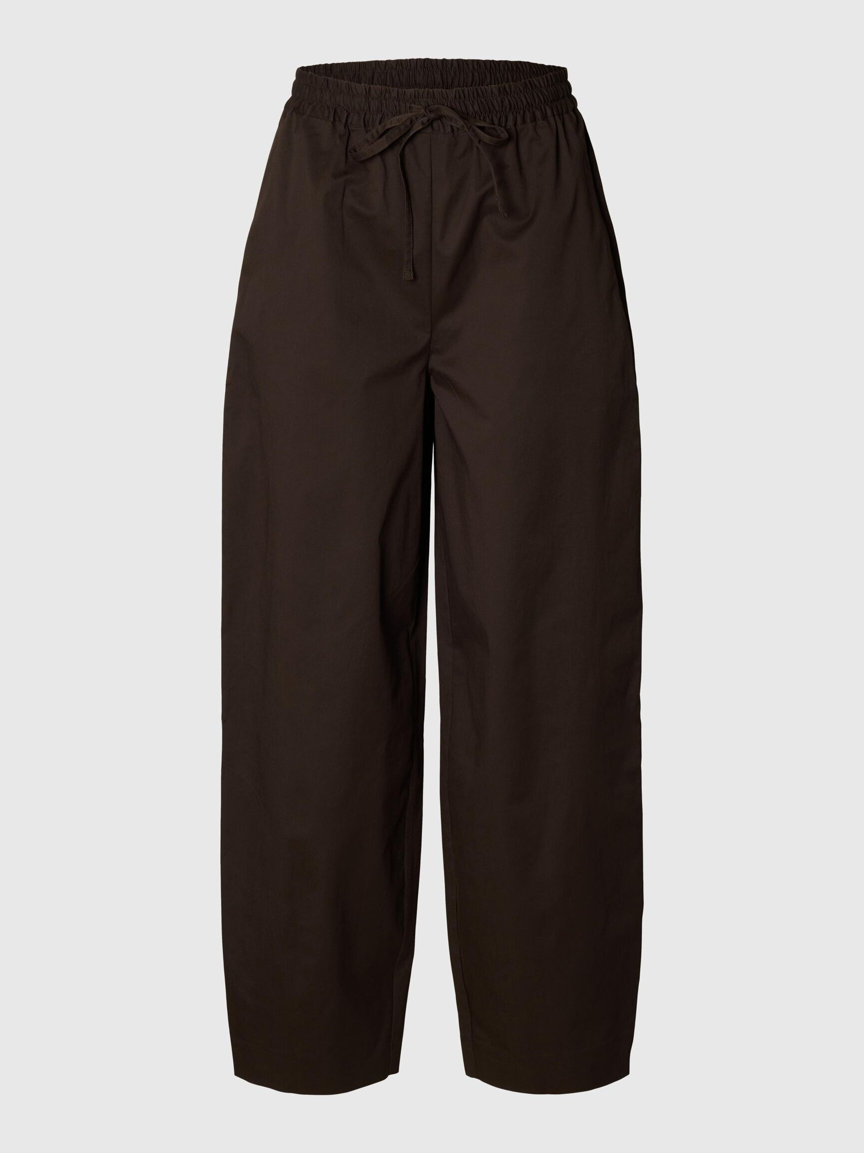 COTTON BLEND BARREL FIT TROUSERS