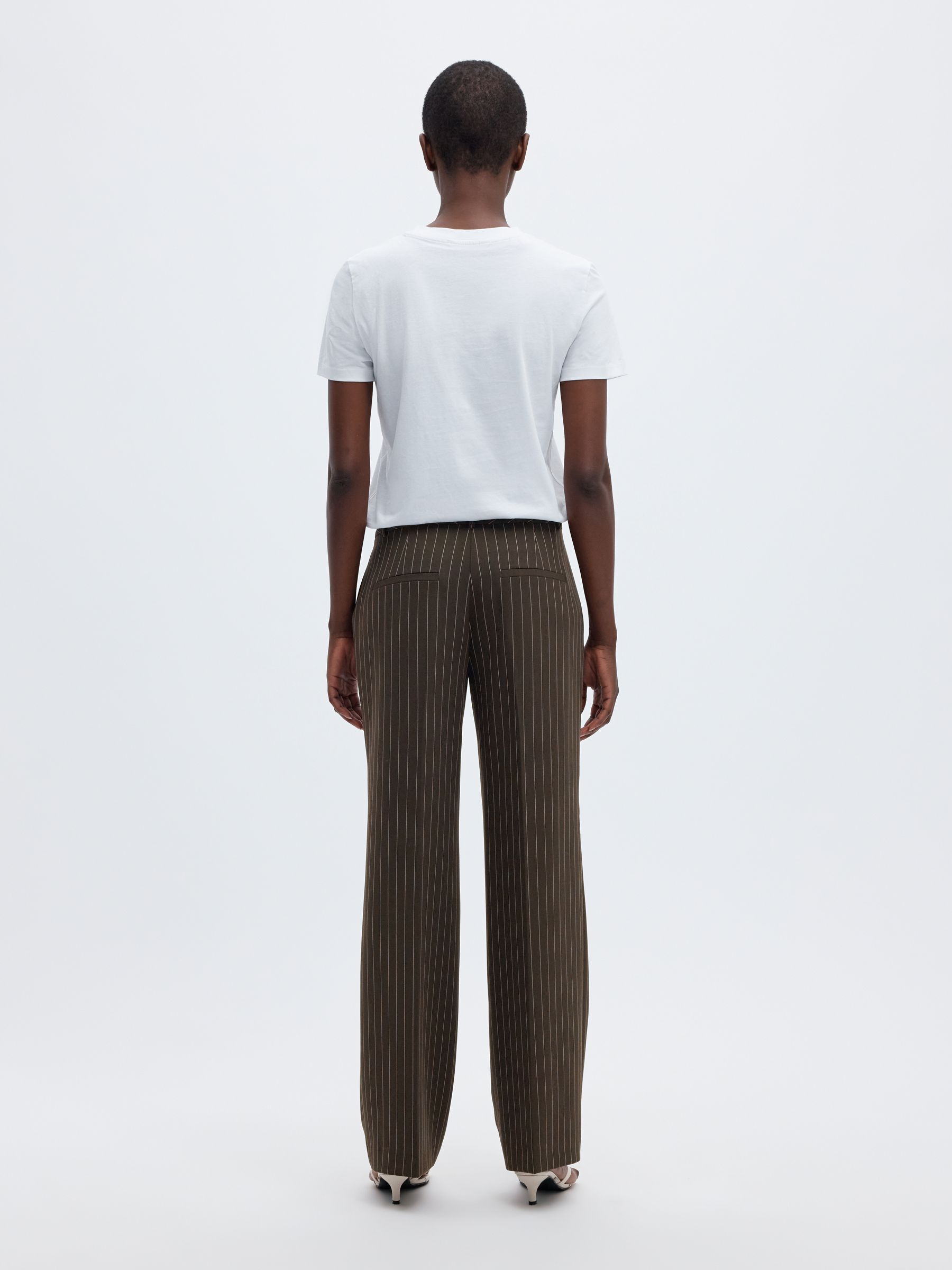 VISCOSE BLEND PINSTRIPE TROUSERS