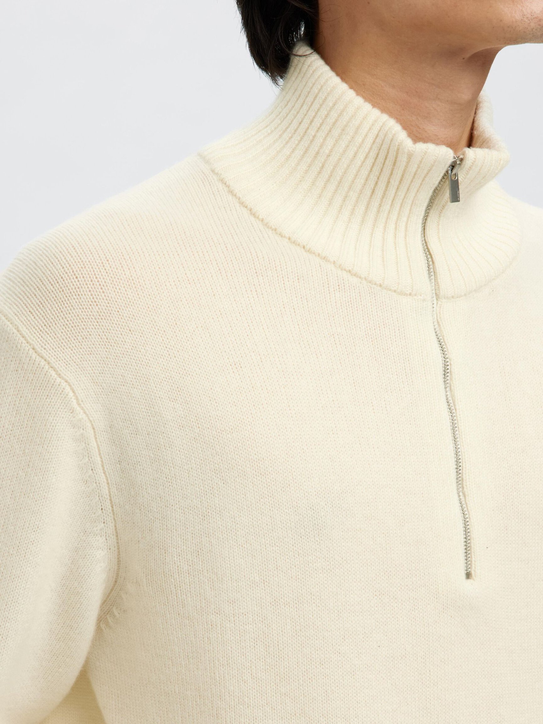 CASHMERE BLEND HALF-ZIP JUMPER