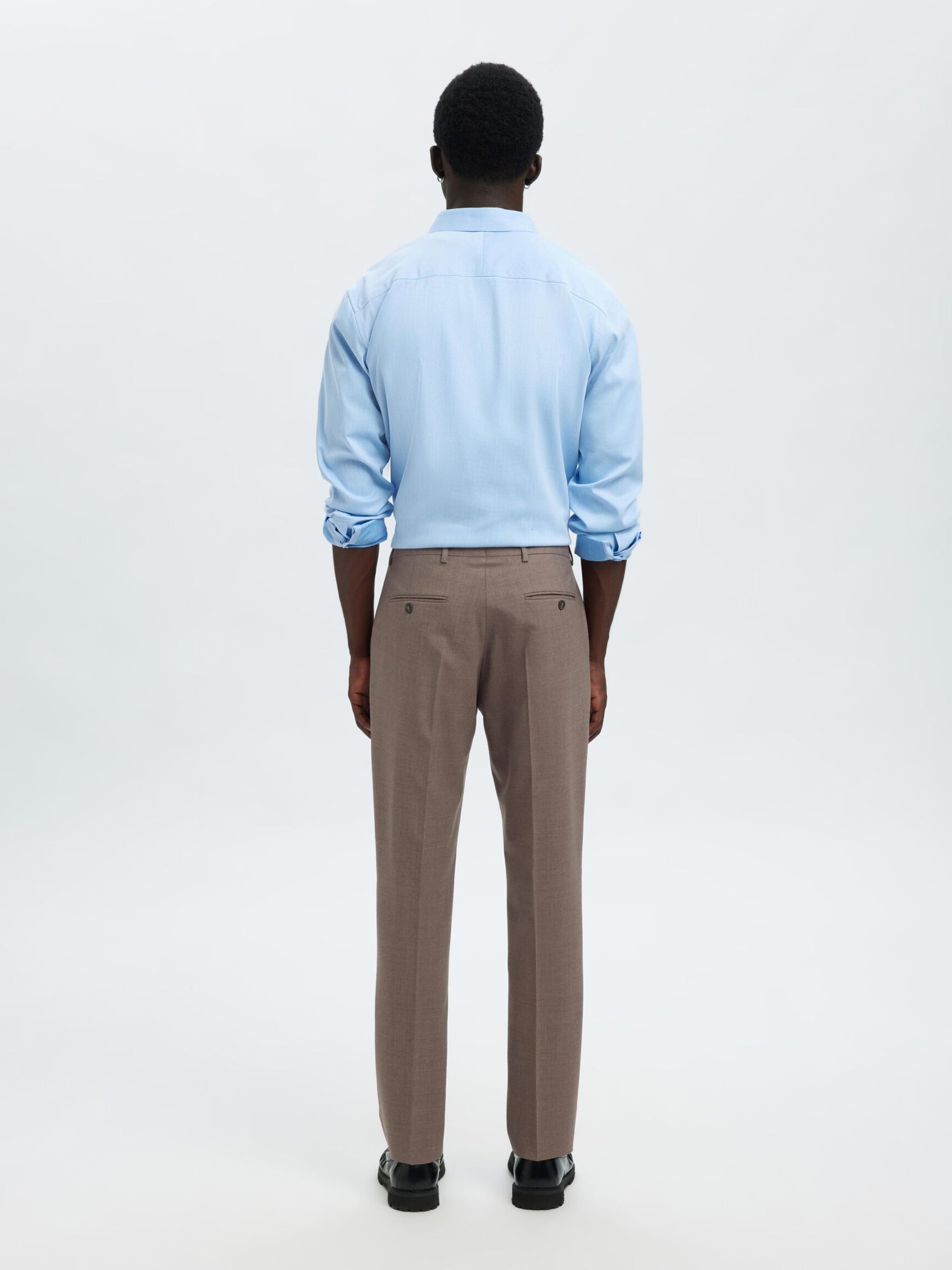 WOOL BLEND SUIT TROUSERS