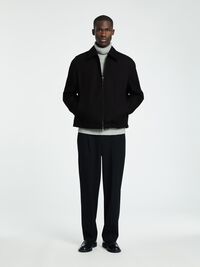 WATER REPELLENT SHORT JACKET, Black, highres