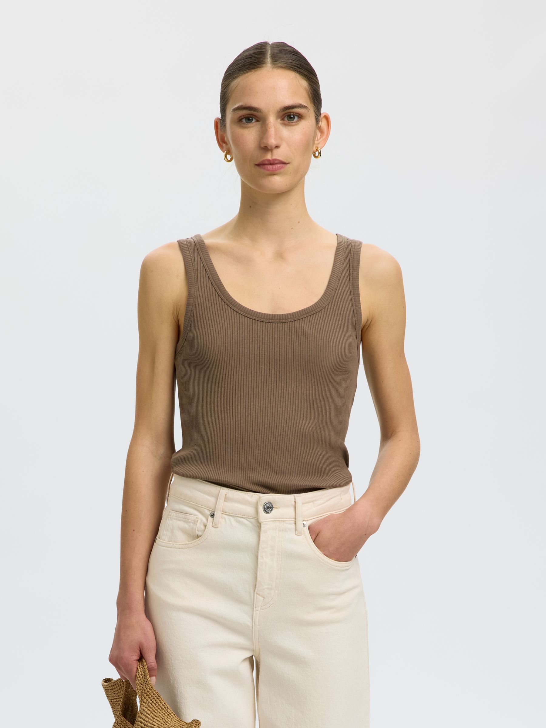 RIBBED COTTON TANK TOP