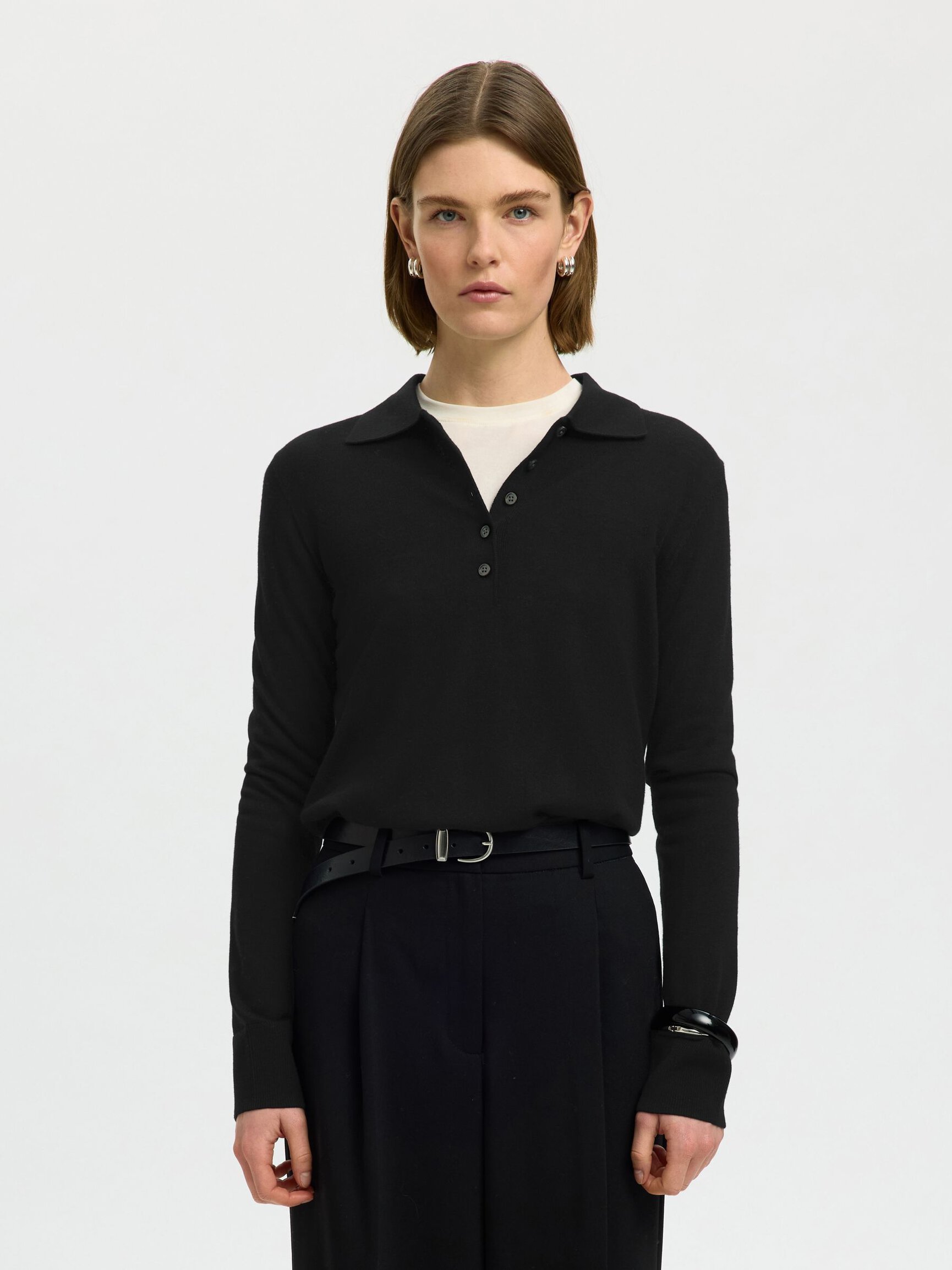 100% MERINO WOOL KNITTED POLO SHIRT