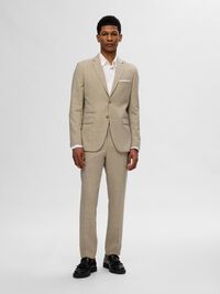 SLIM FIT SINGLE-BREASTED BLAZER, Sand, highres