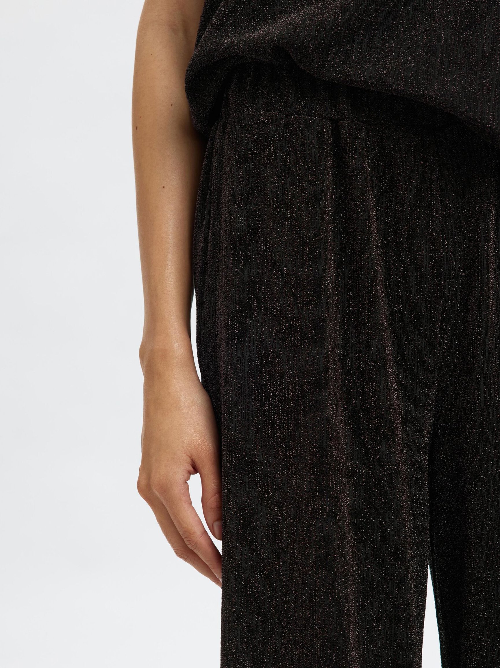 GLITTER HIGH WAISTED TROUSERS