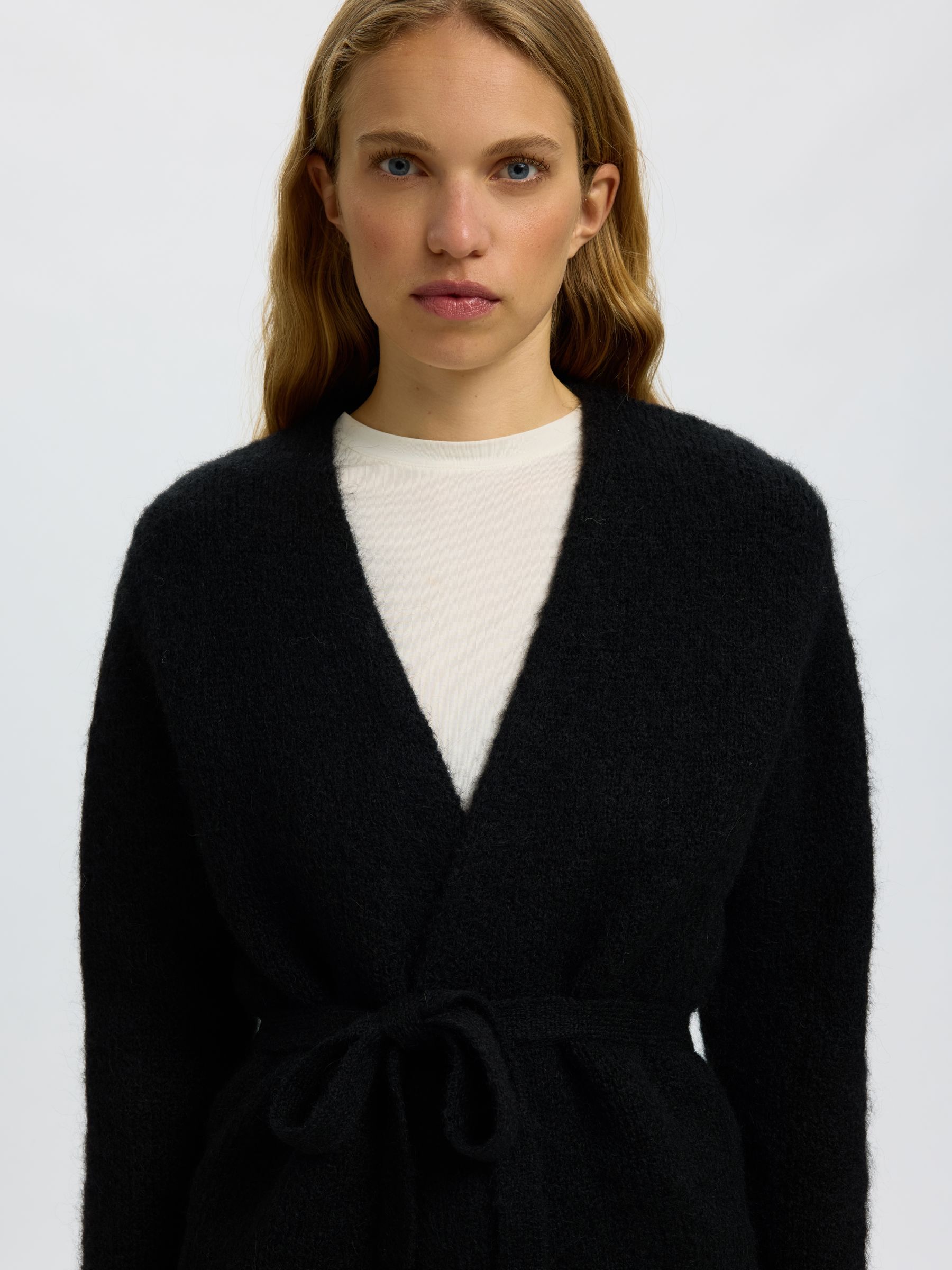 WOOL BLEND KNITTED CARDIGAN