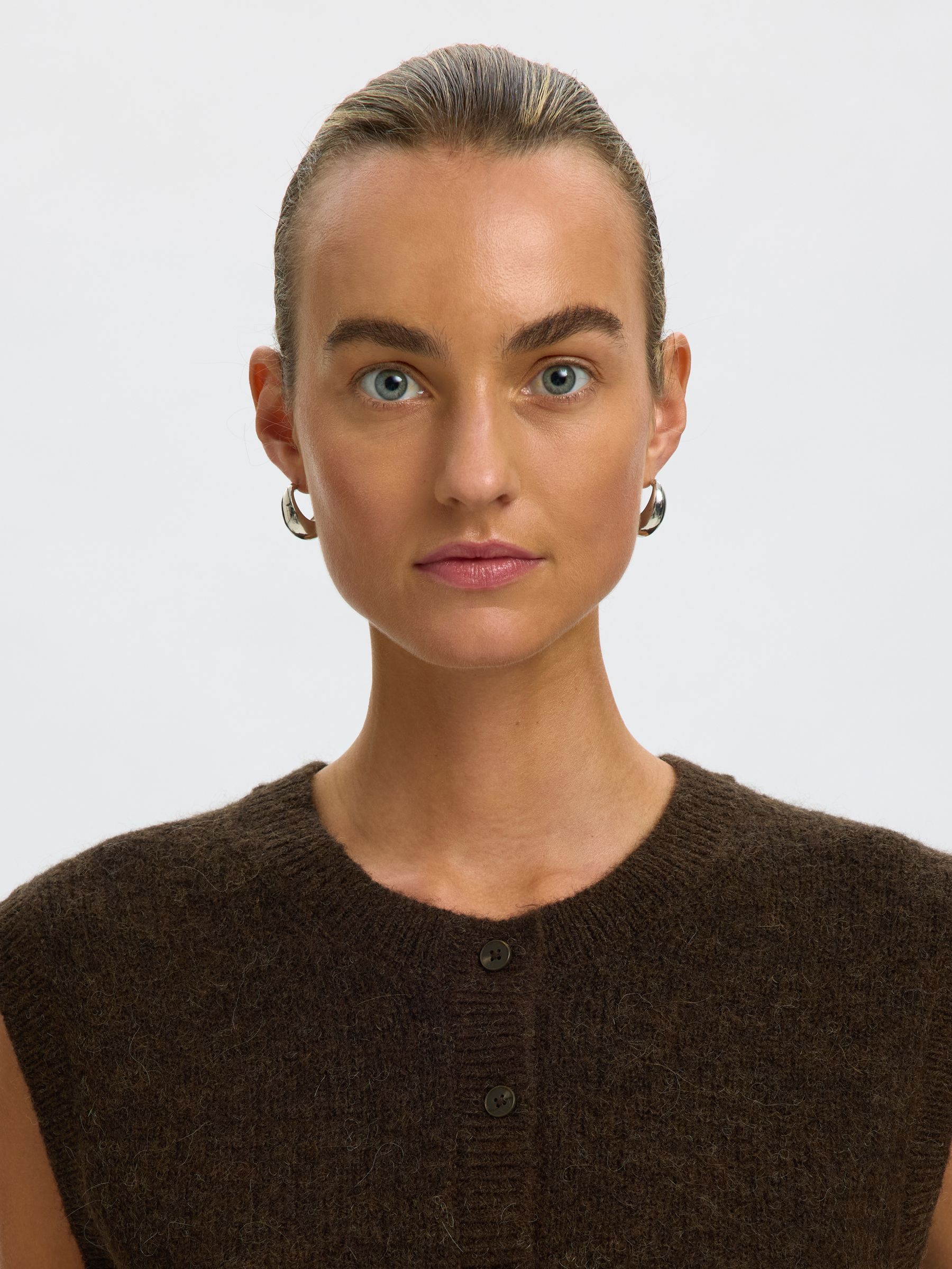 LAINE MÉLANGÉE GILET TRICOTÉ