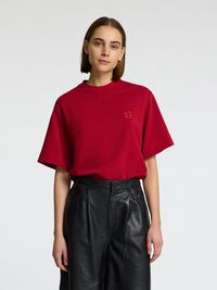 RELAXED FIT BORDURING T-SHIRT, Savvy Red, highres