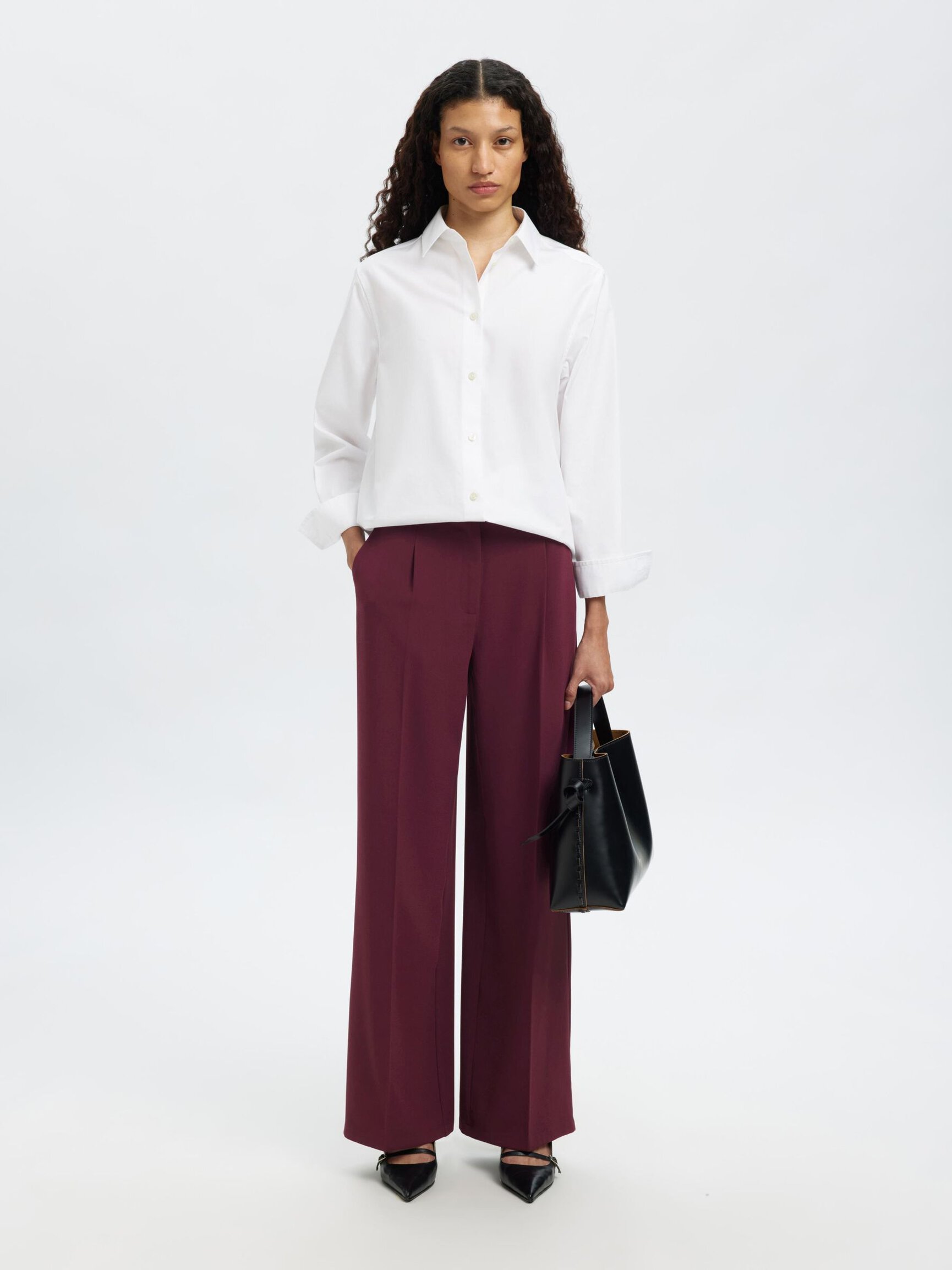 WOVEN WIDE-LEG TROUSERS