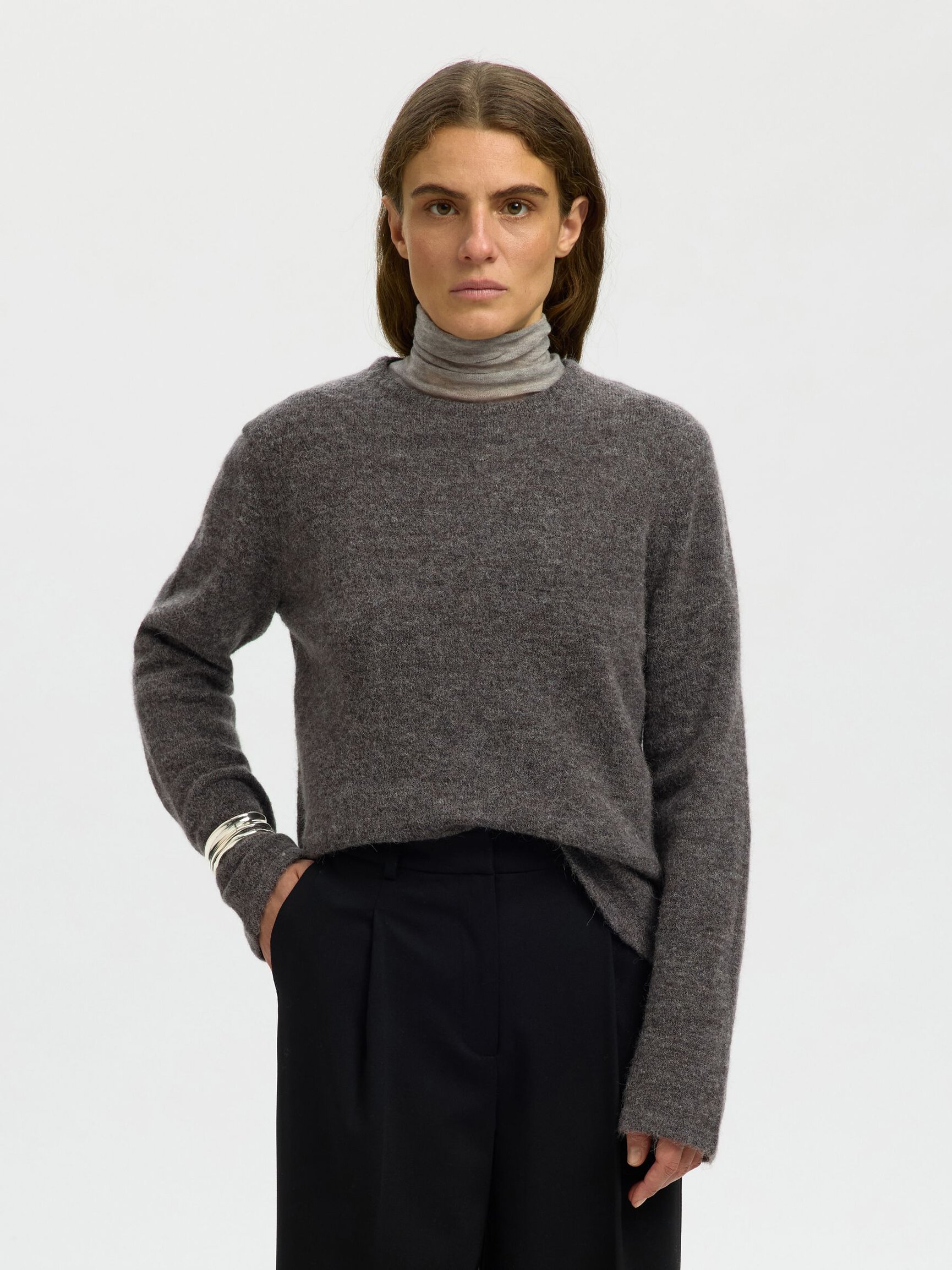 WOOL BLEND KNITTED PULLOVER