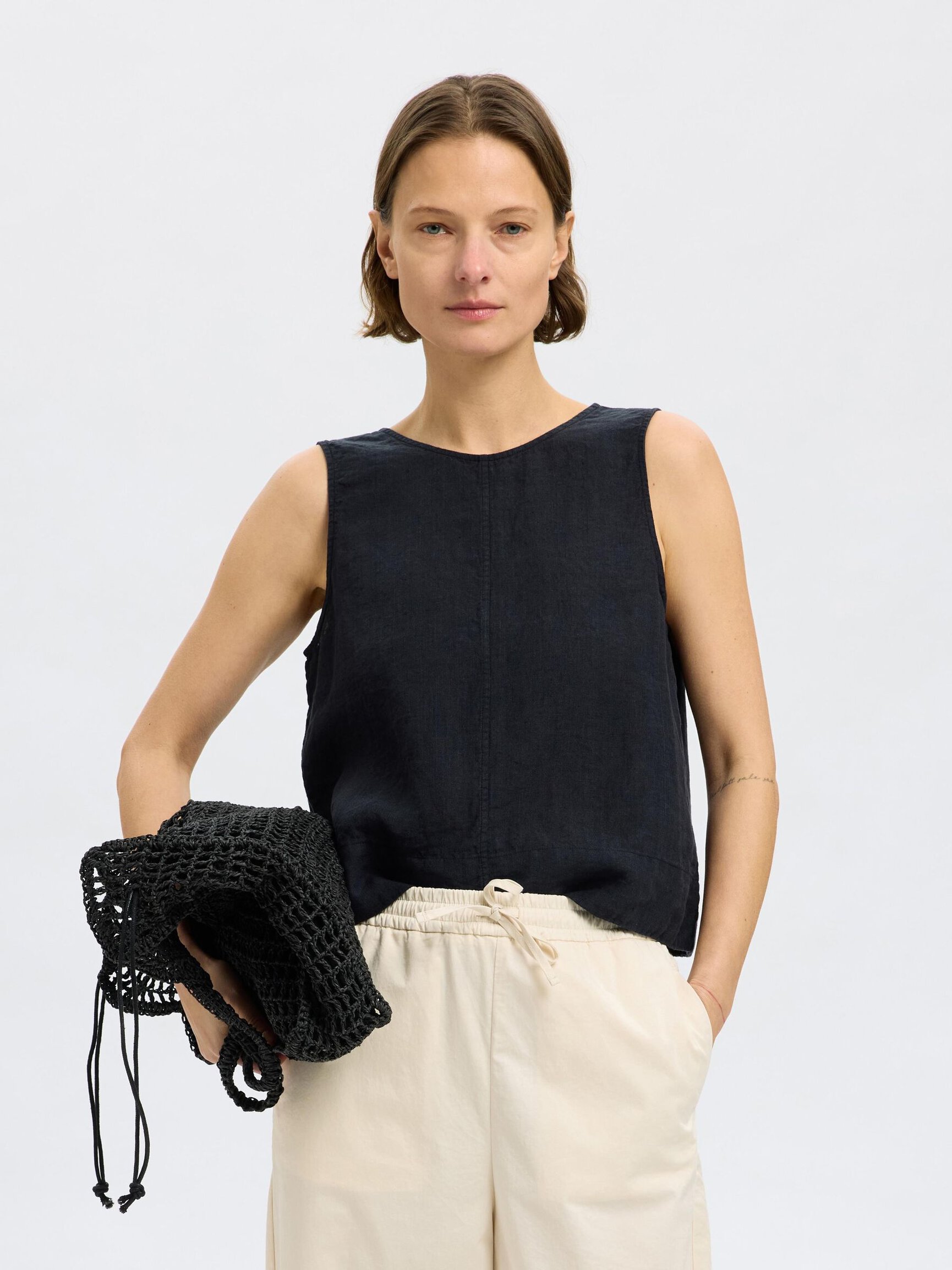 100% LINEN REVERSIBLE TOP