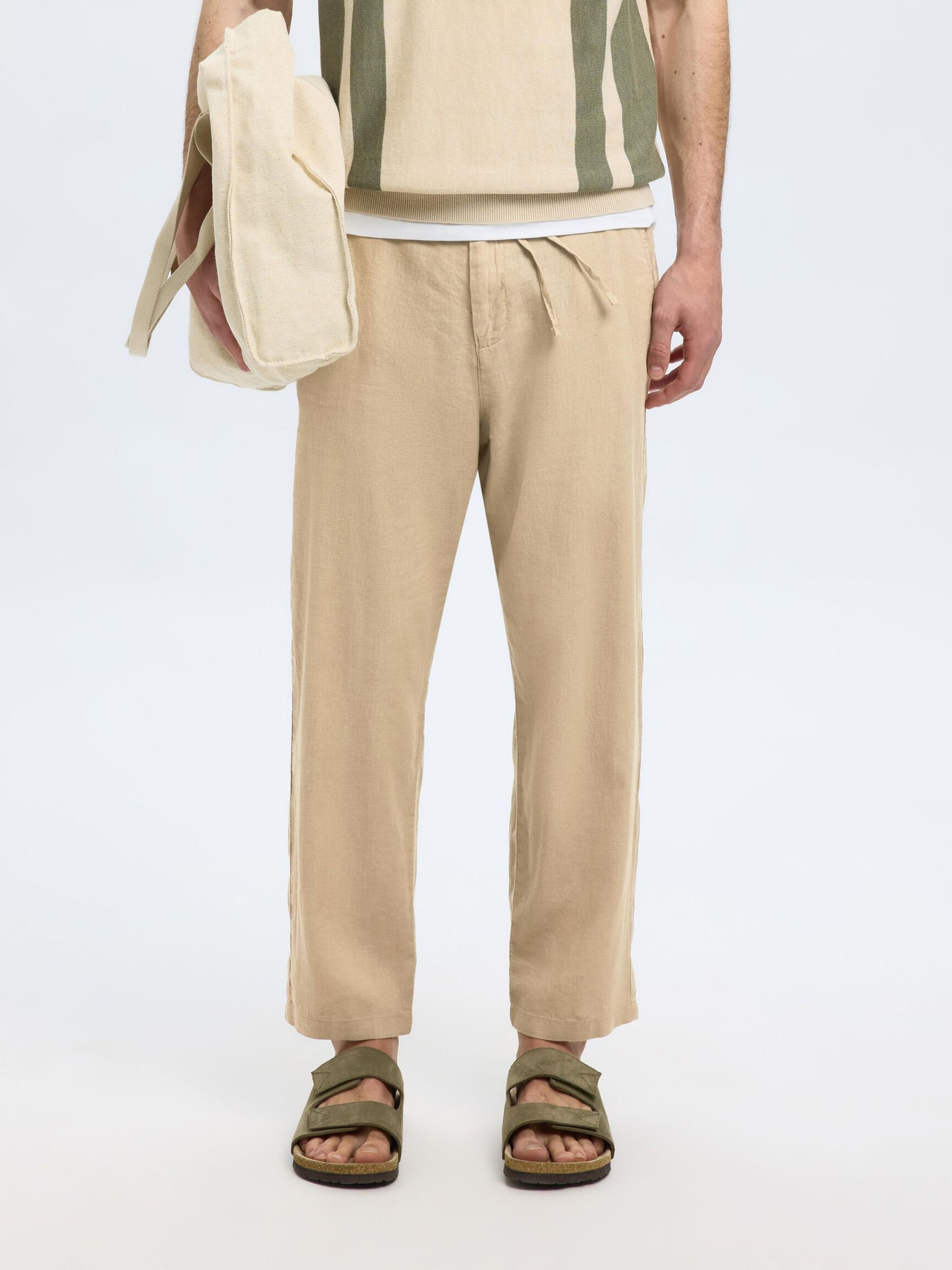 LINEN BLEND TROUSERS