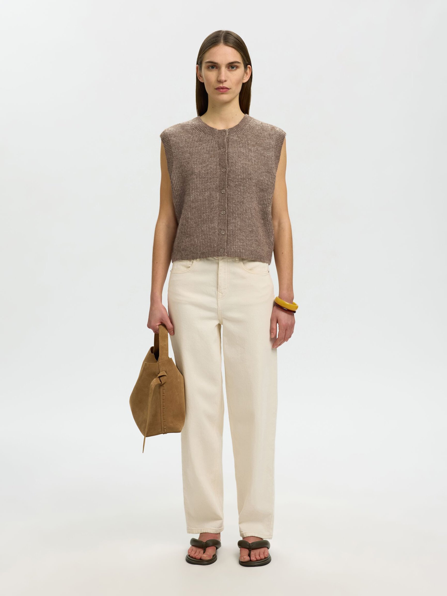 WOOL BLEND KNITTED VEST