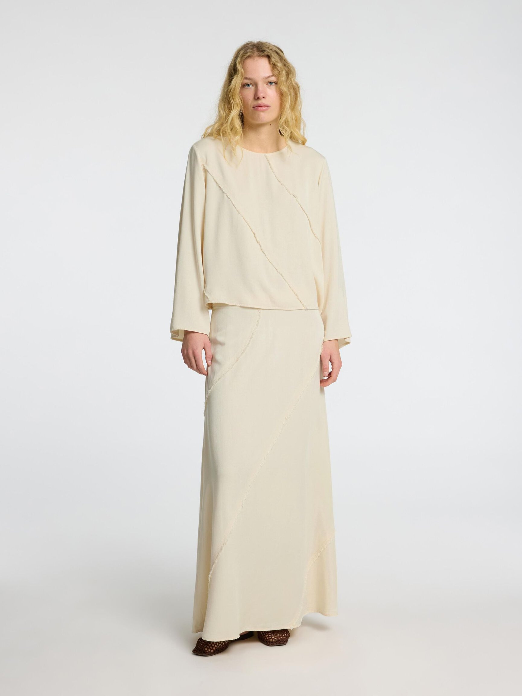 VISCOSE BLEND LONG SLEEVED TOP