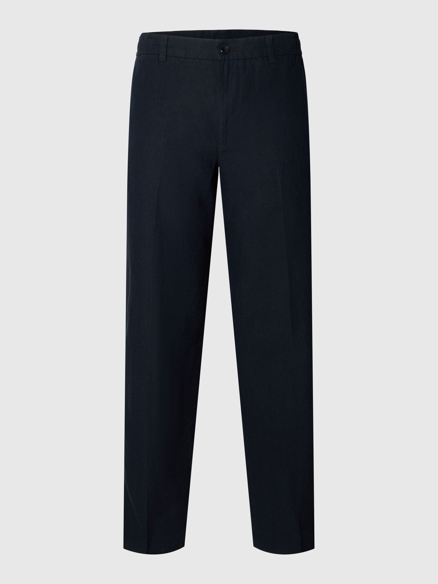 196 STRAIGHT FIT LINEN-BLEND TROUSERS