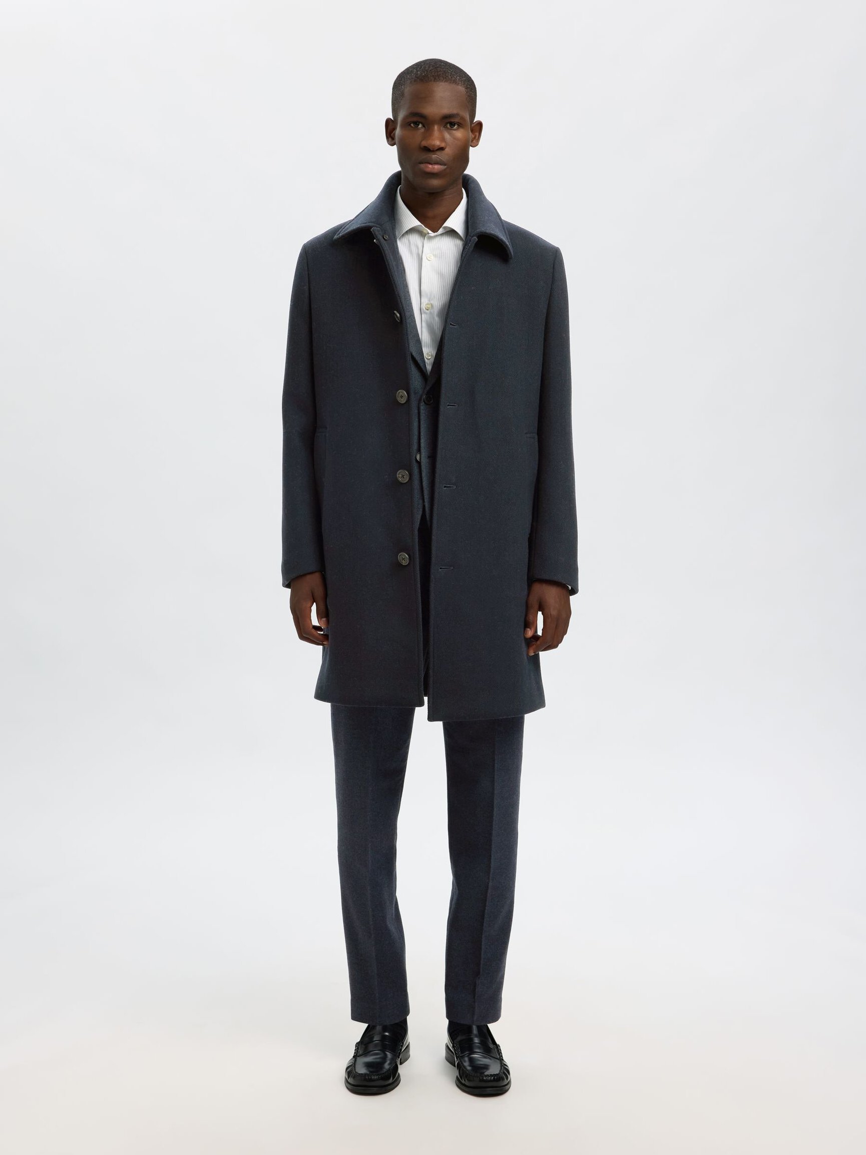 CHECKED WOOL BLEND SUIT TROUSERS