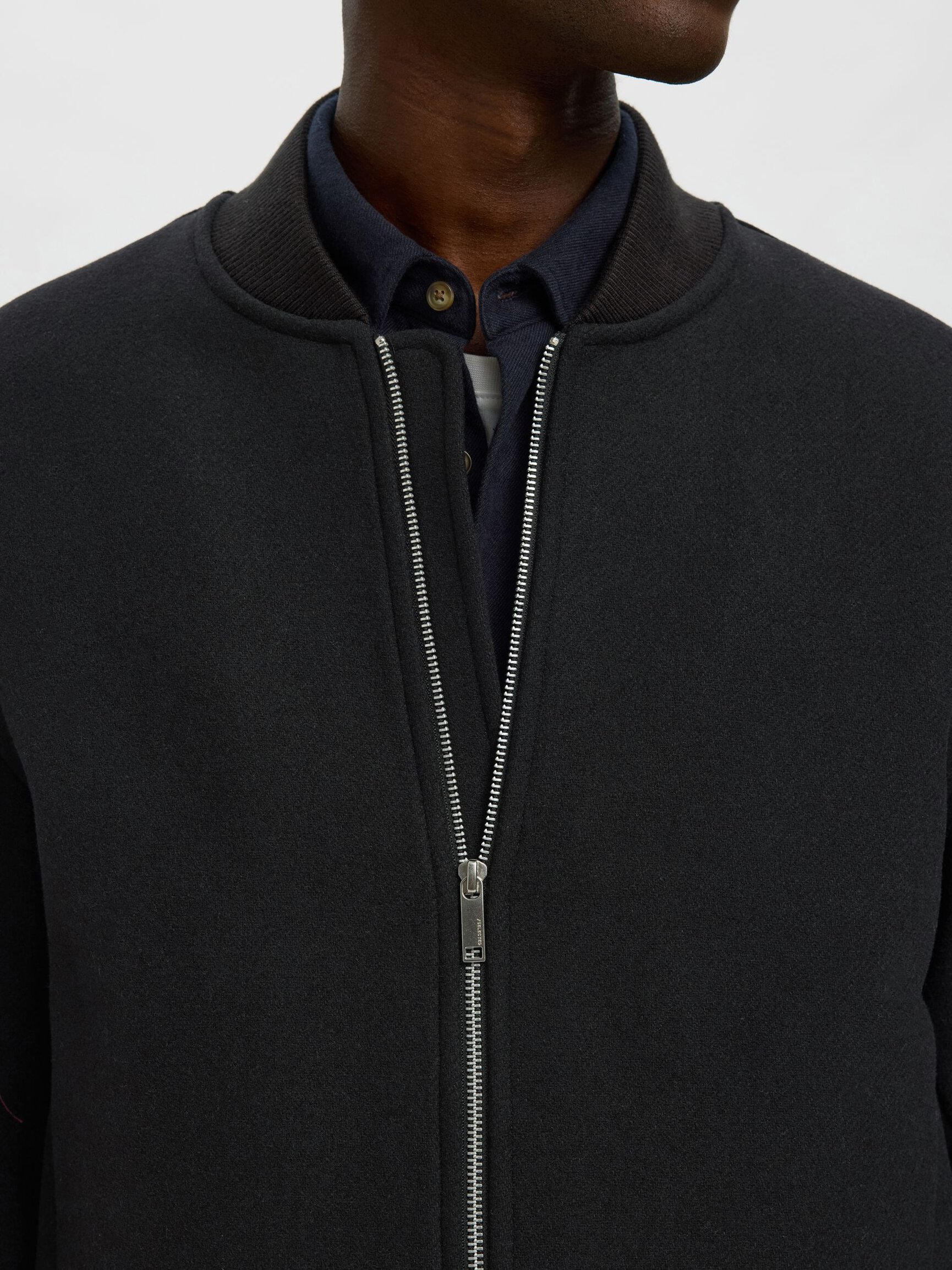 WOOL BLEND BOMBER JACKET