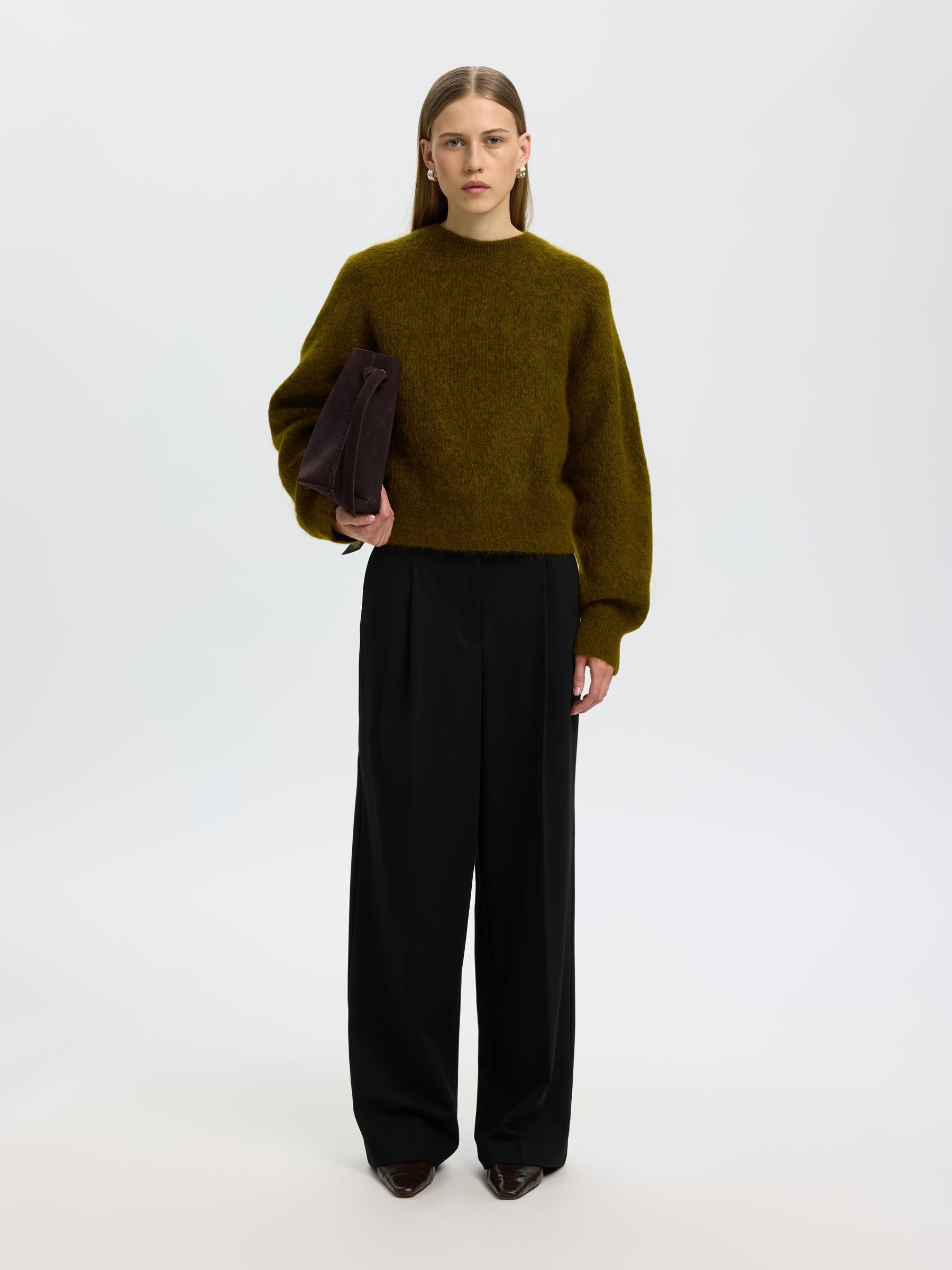 MOHAIR BLEND KNITTED JUMPER