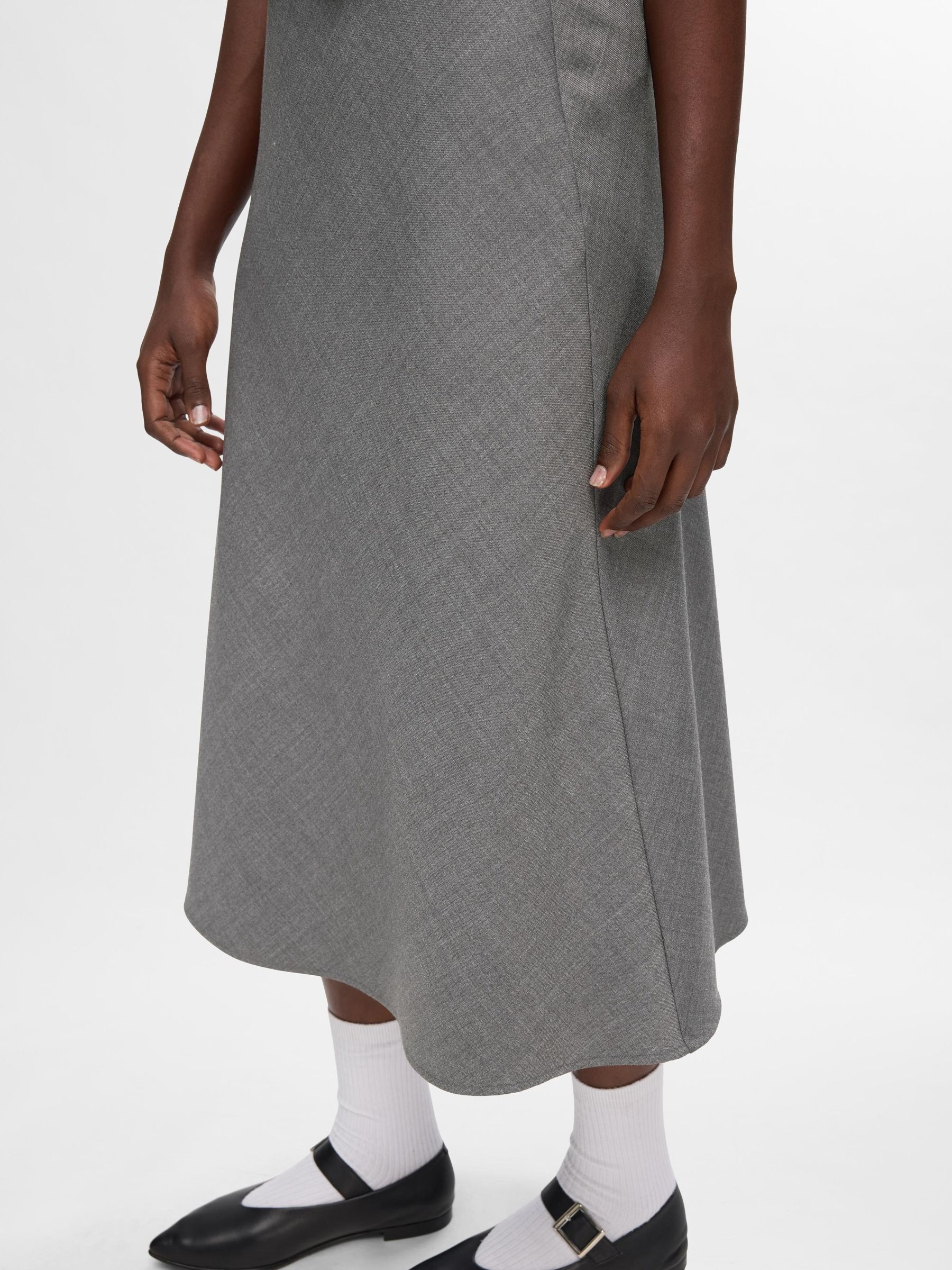 TAILORED WOOL BLEND MIDI SKIRT