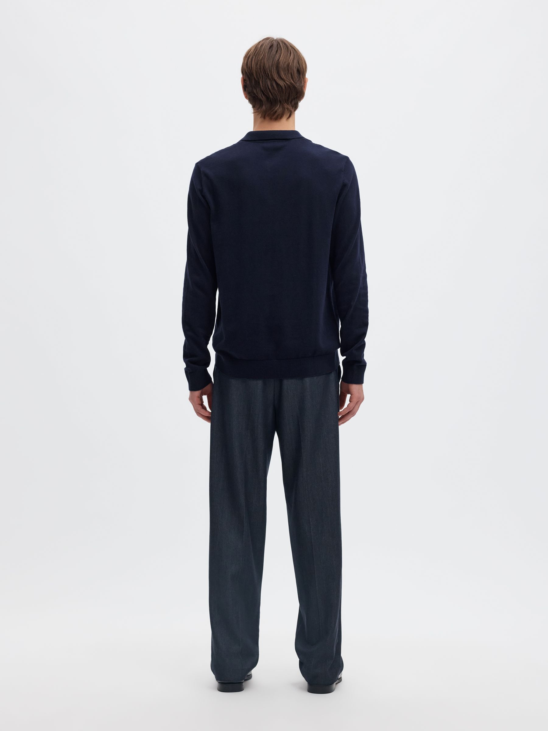KNITTED LONG-SLEEVED POLO SHIRT