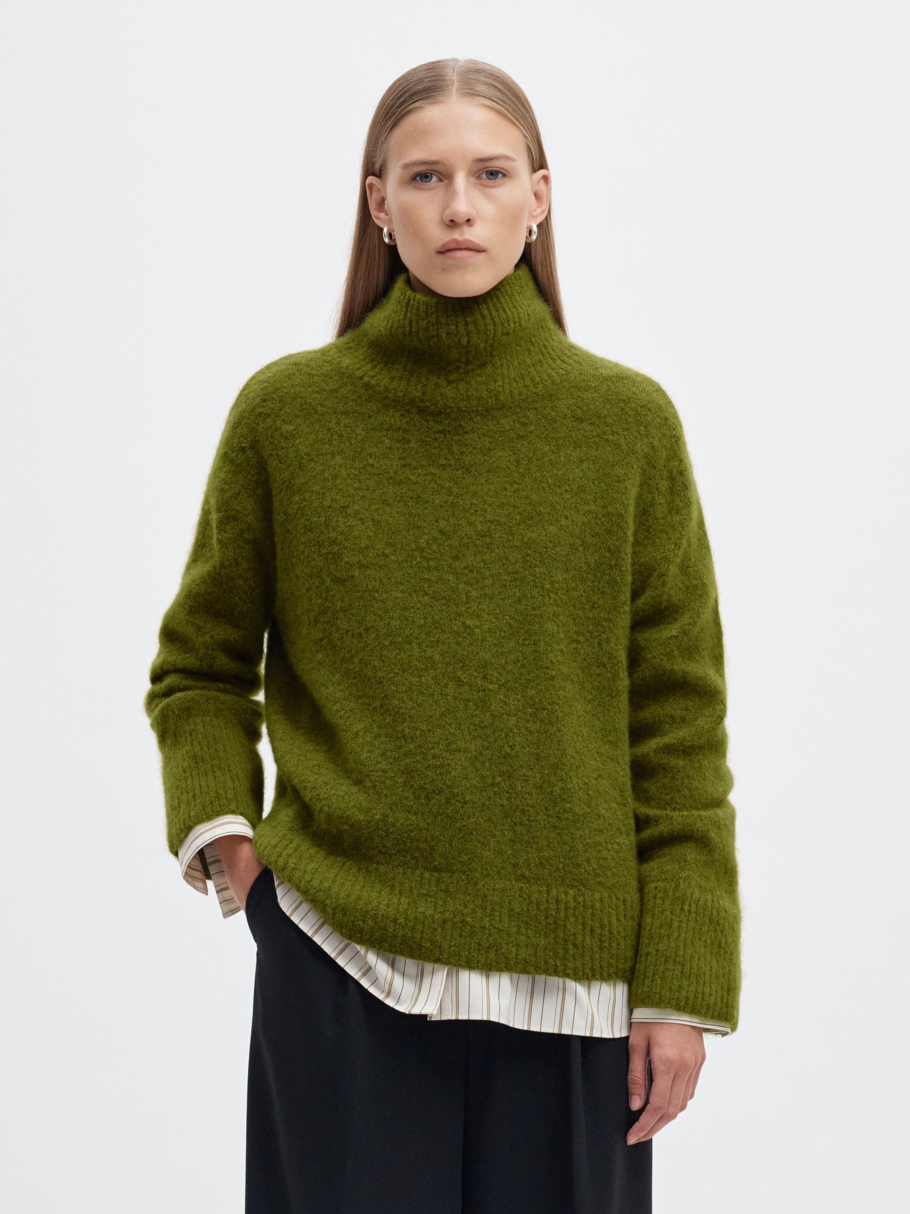 WOOL BLEND HIGH-NECK JUMPER