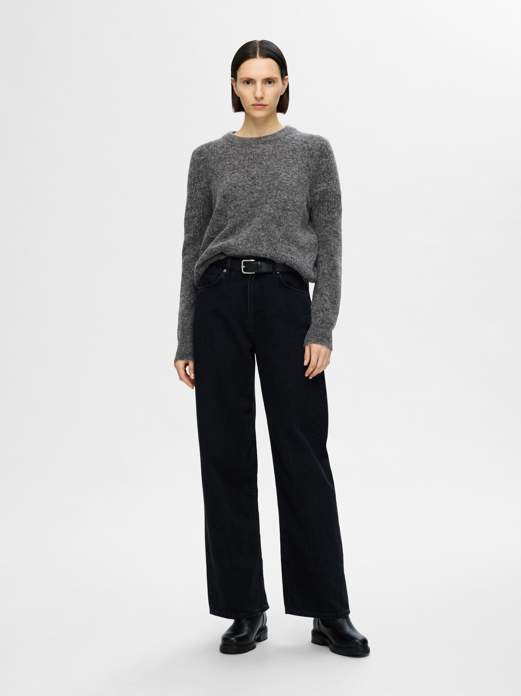 KNITTED WOOL BLEND JUMPER