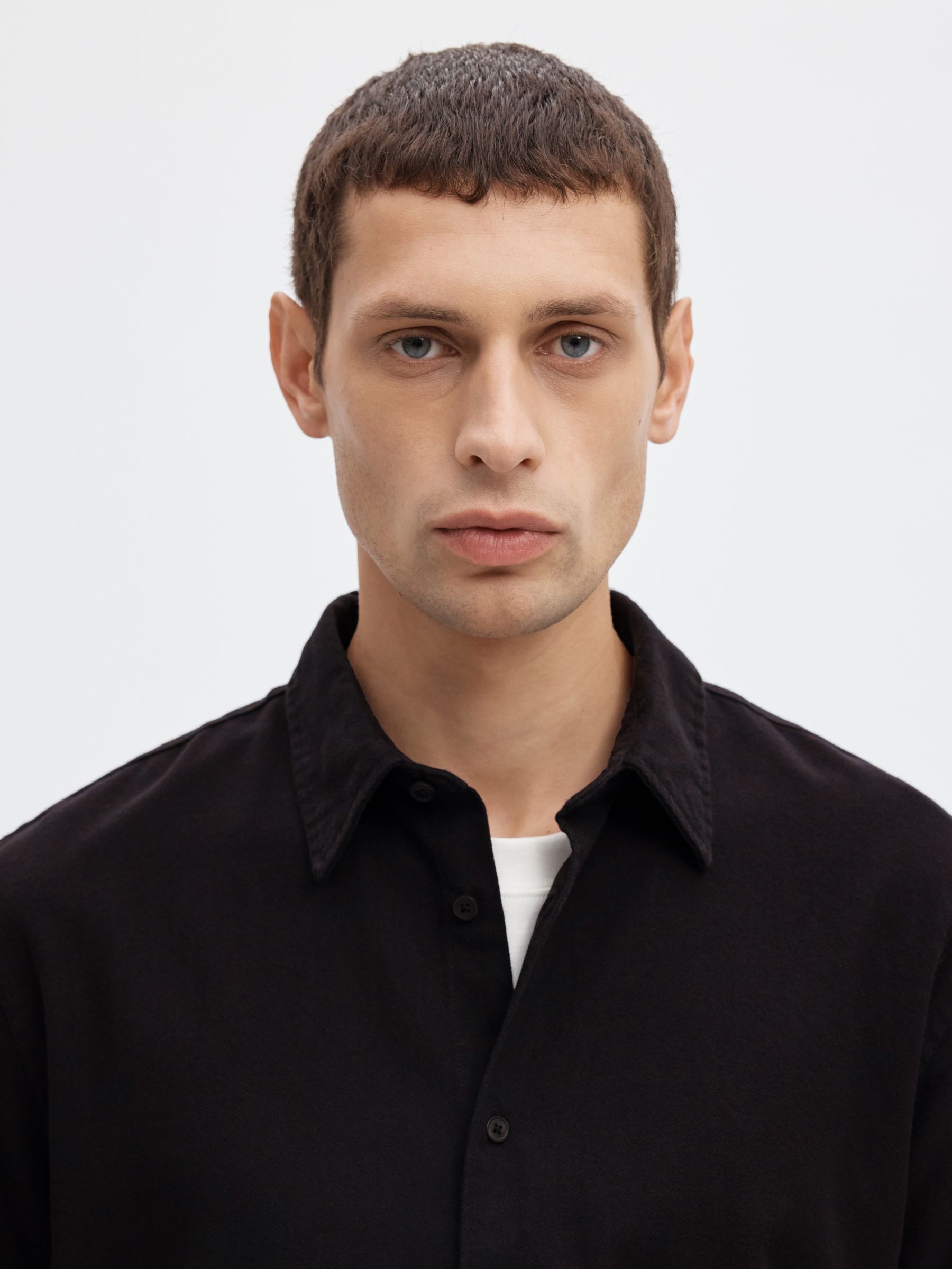 BRUSHED ORGANIC COTTON LONG SLEEVED SHIRT