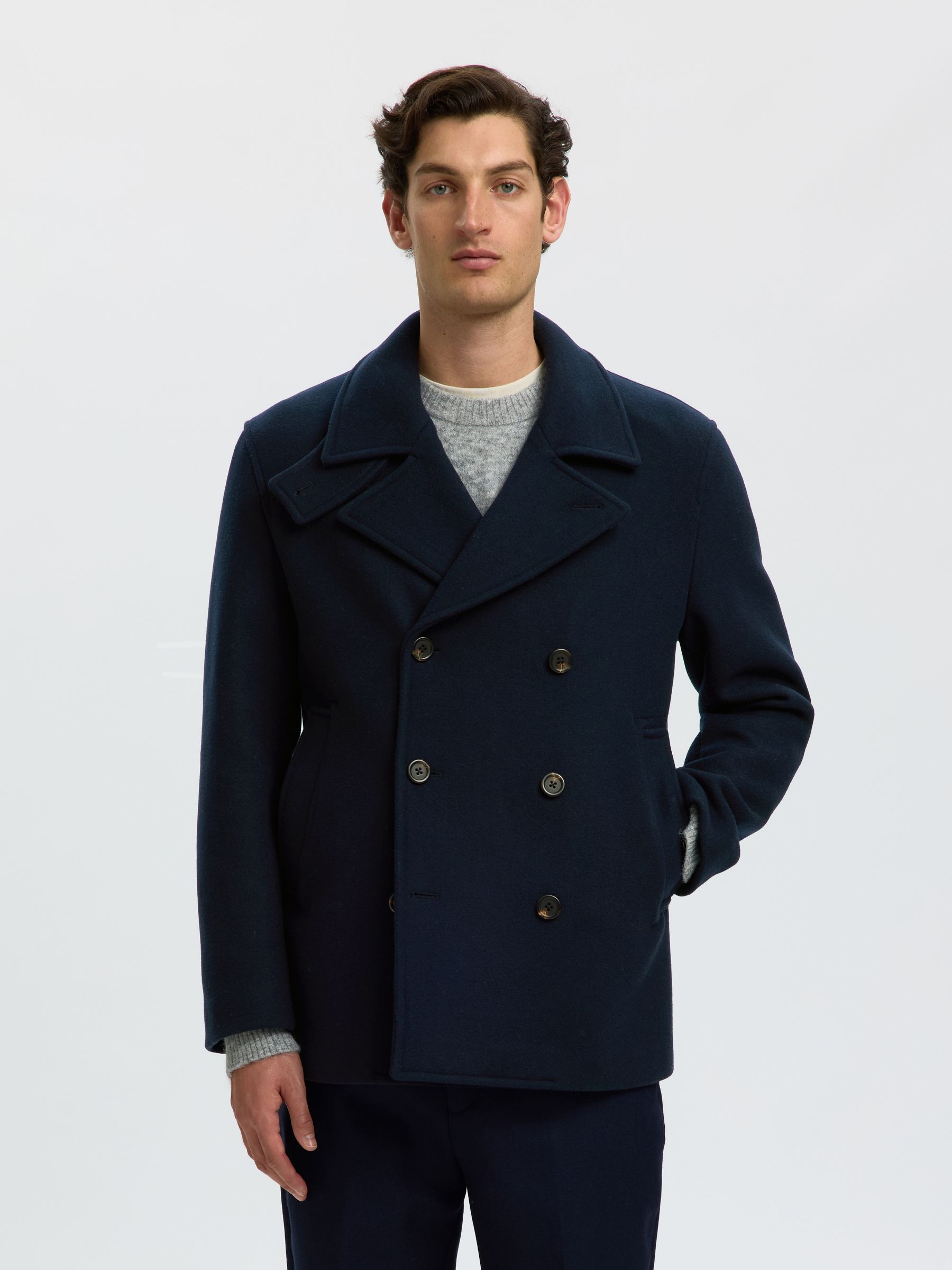 WOOL BLEND PEACOAT
