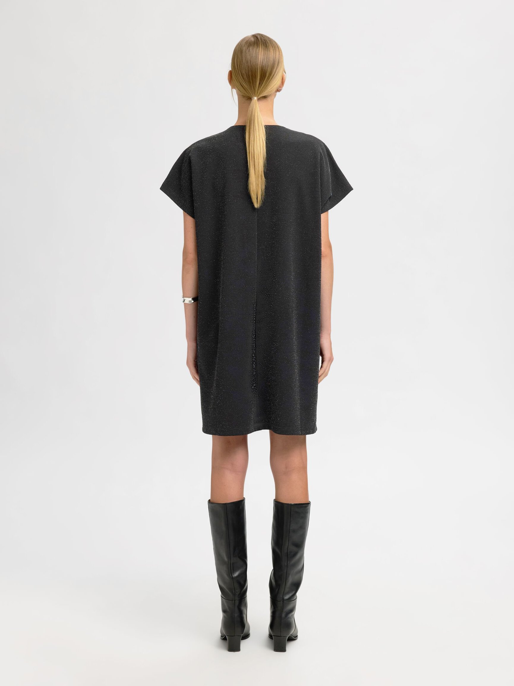 METALLIC GLITTER MINI DRESS