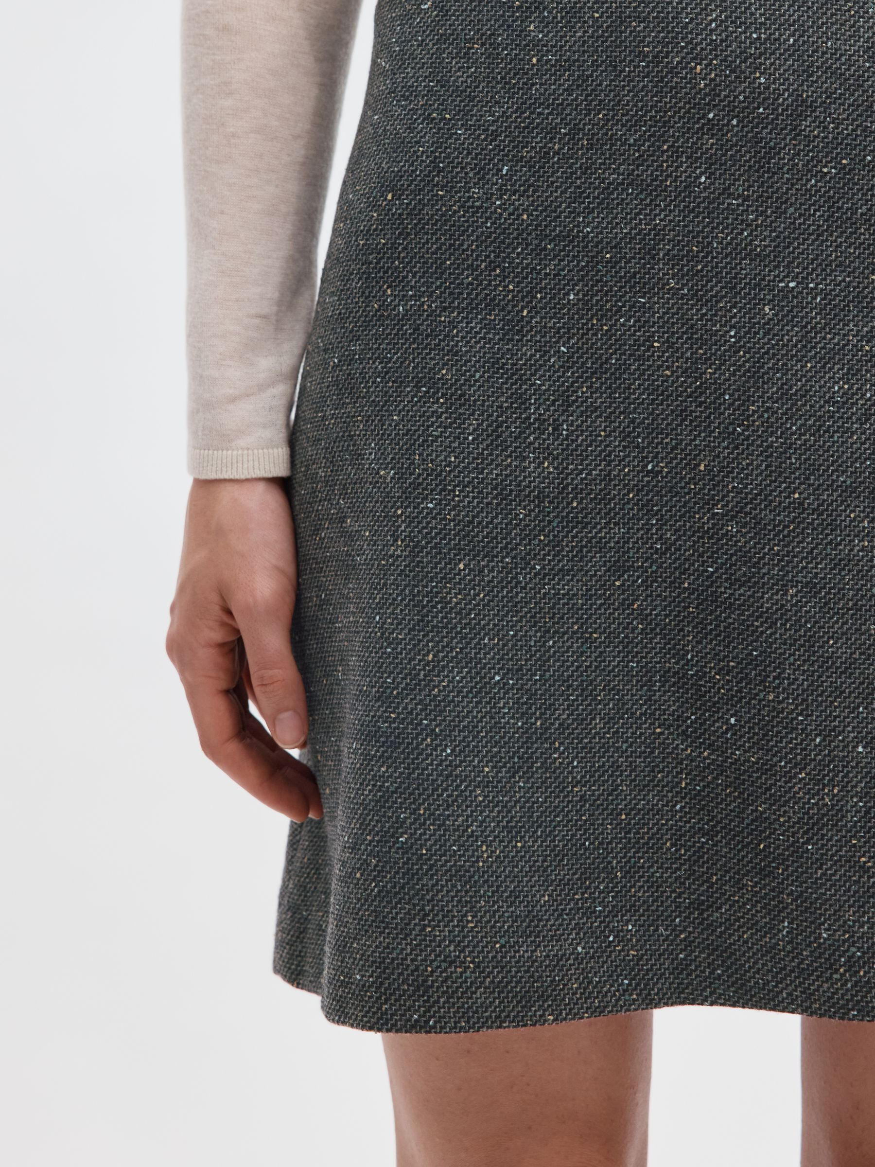 TWEED-STYLE A-LINE MINI SKIRT