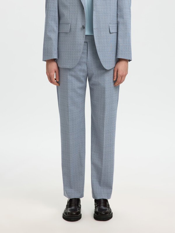 Regular Fit Wool Blend Suit Trousers