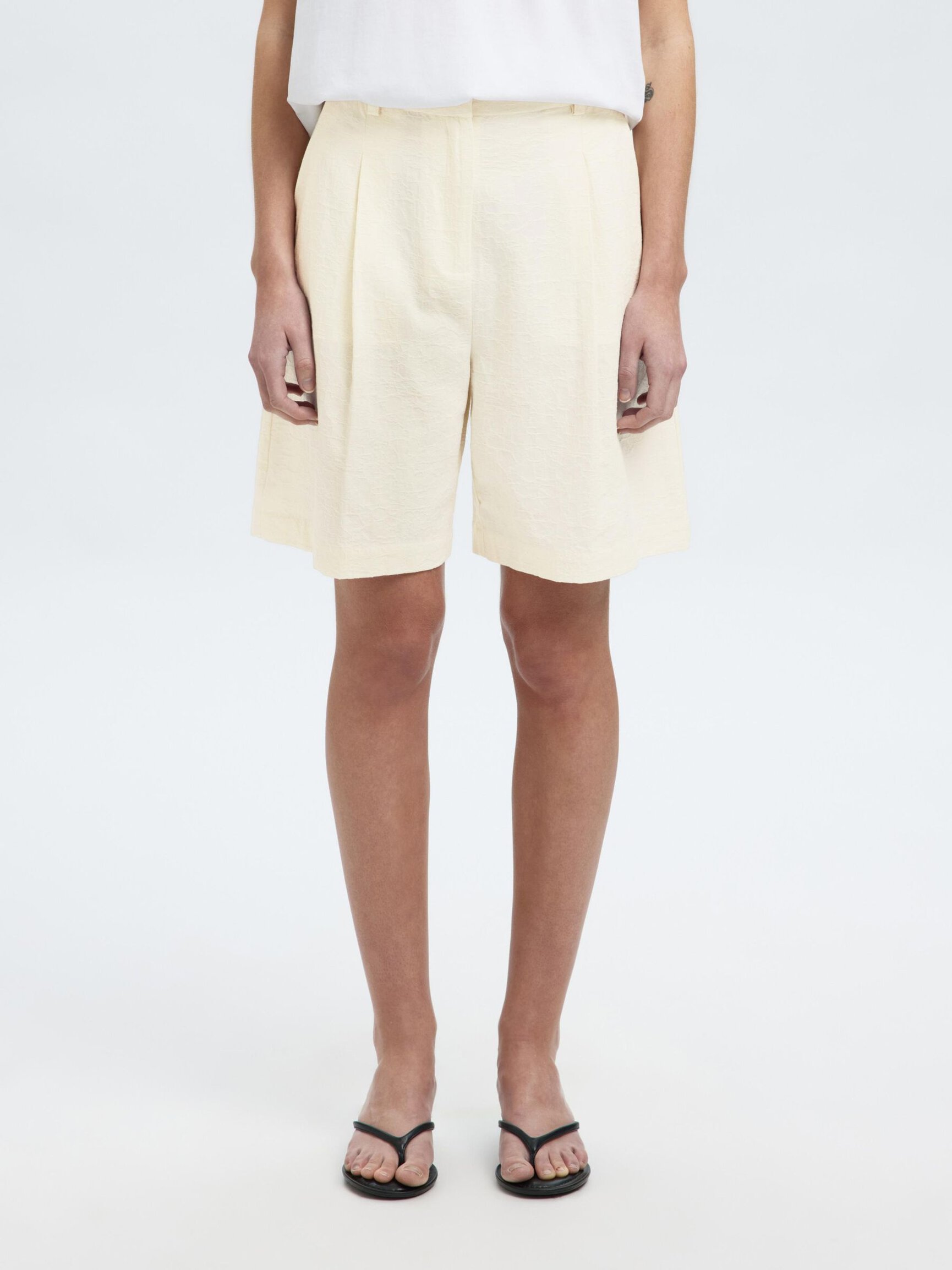 COTTON BLEND JACQUARD SHORTS