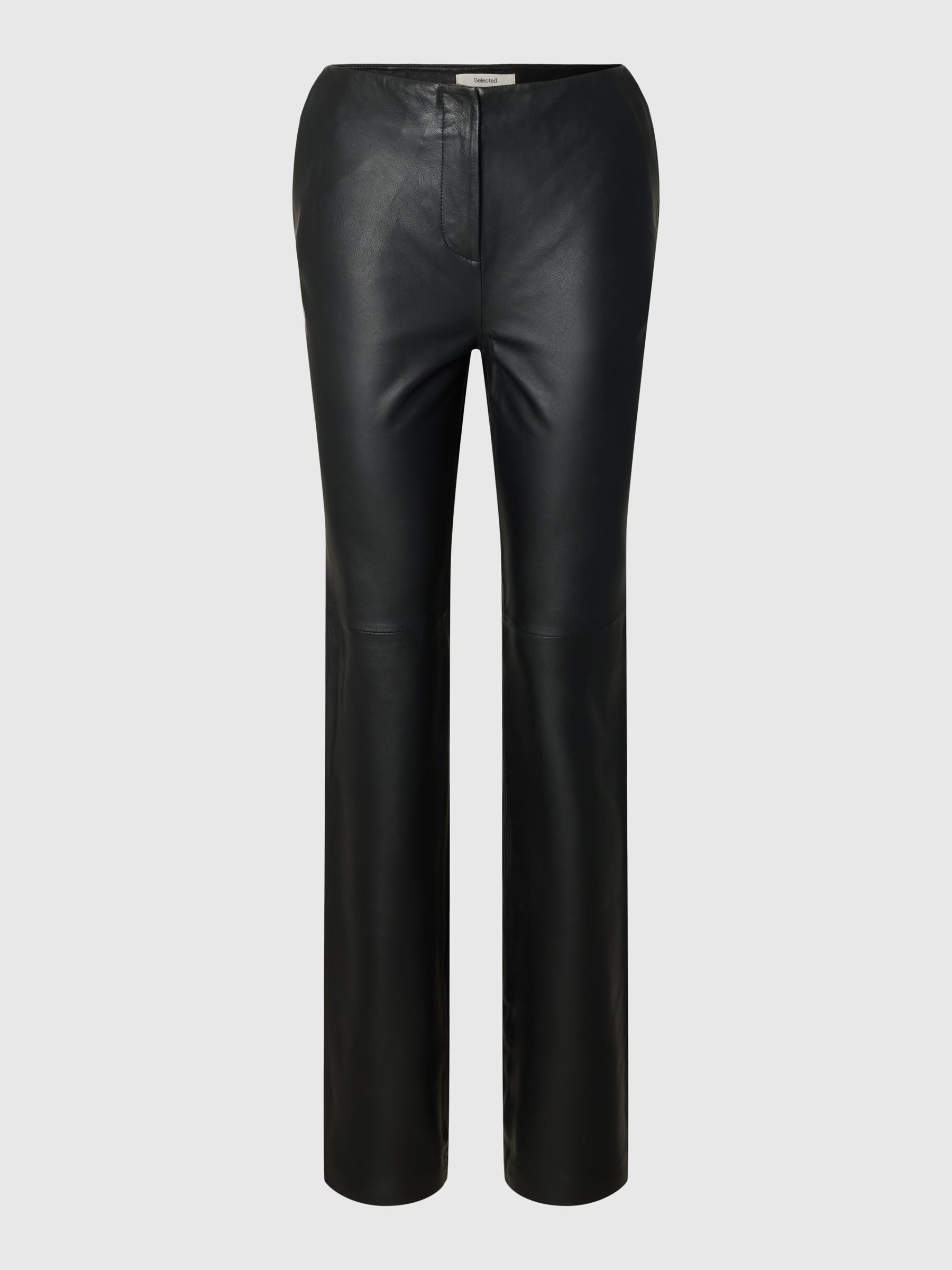 STRAIGHT FIT LEATHER TROUSERS