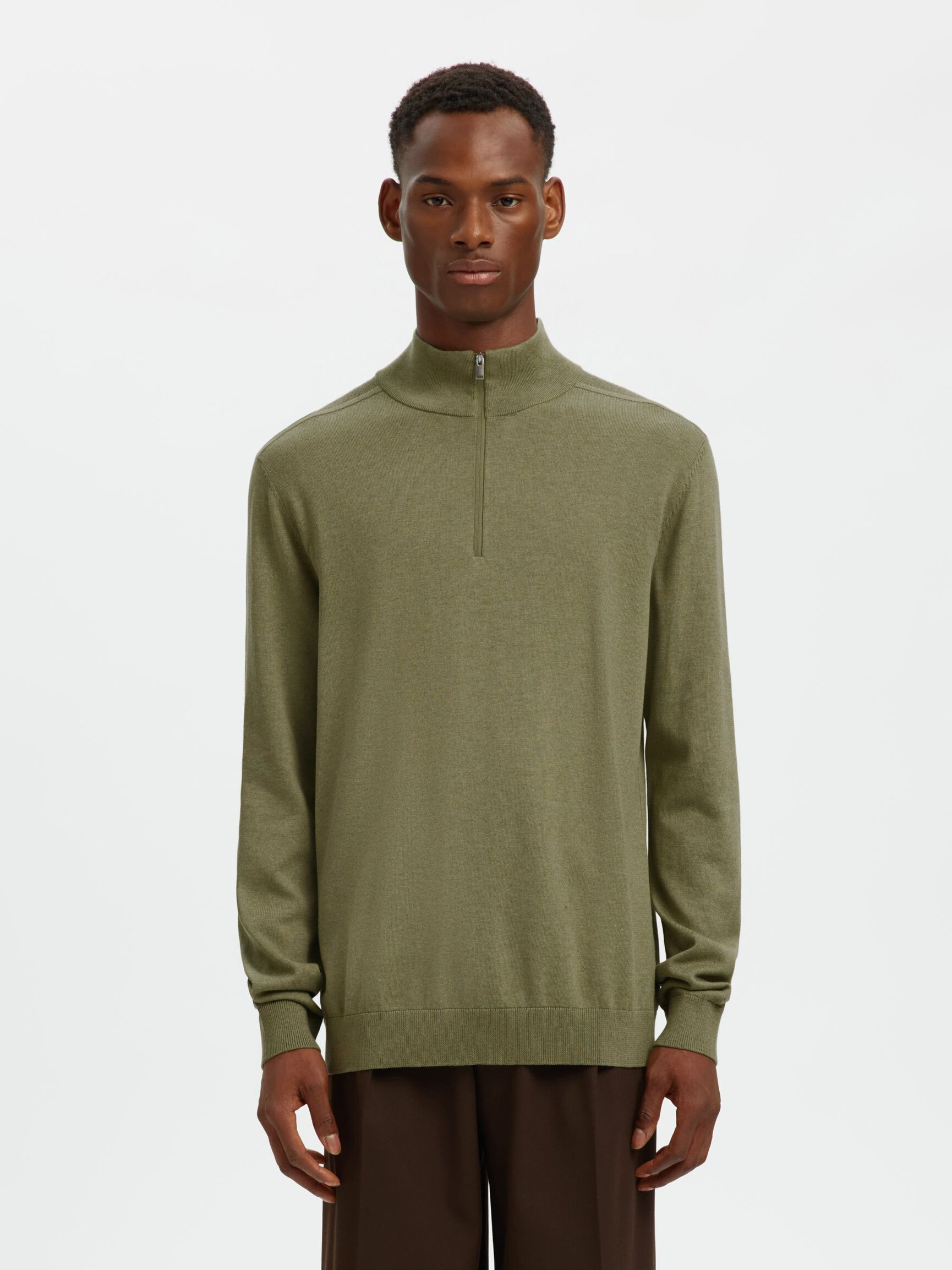HALF-ZIP KNITTED JUMPER