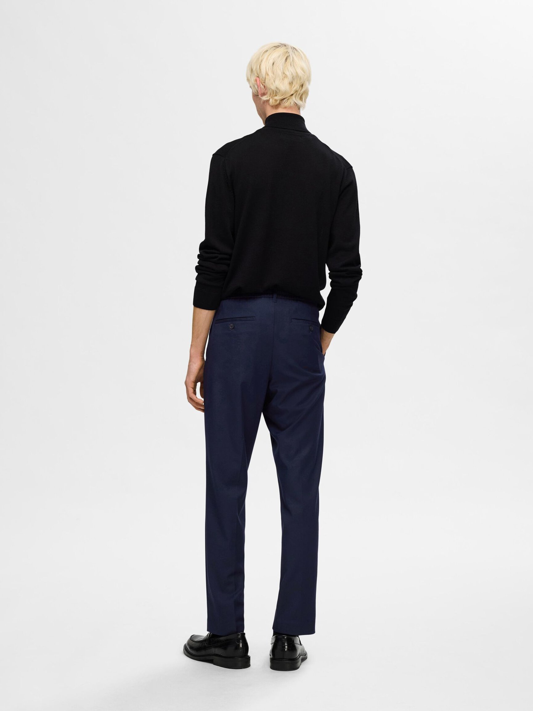 VISCOSE BLEND PLEATED TROUSERS
