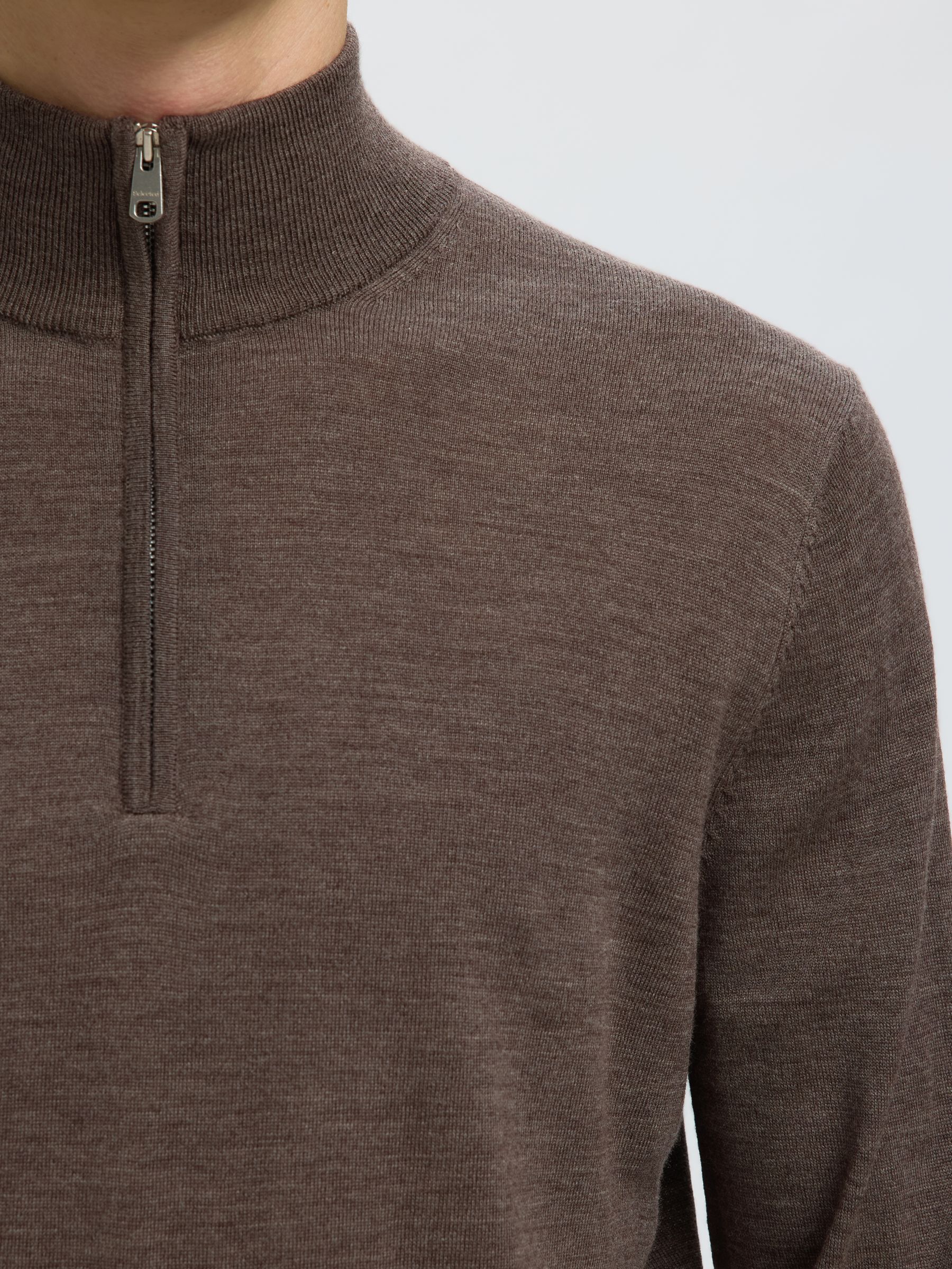 100% MERINO WOOL HALF-ZIP JUMPER