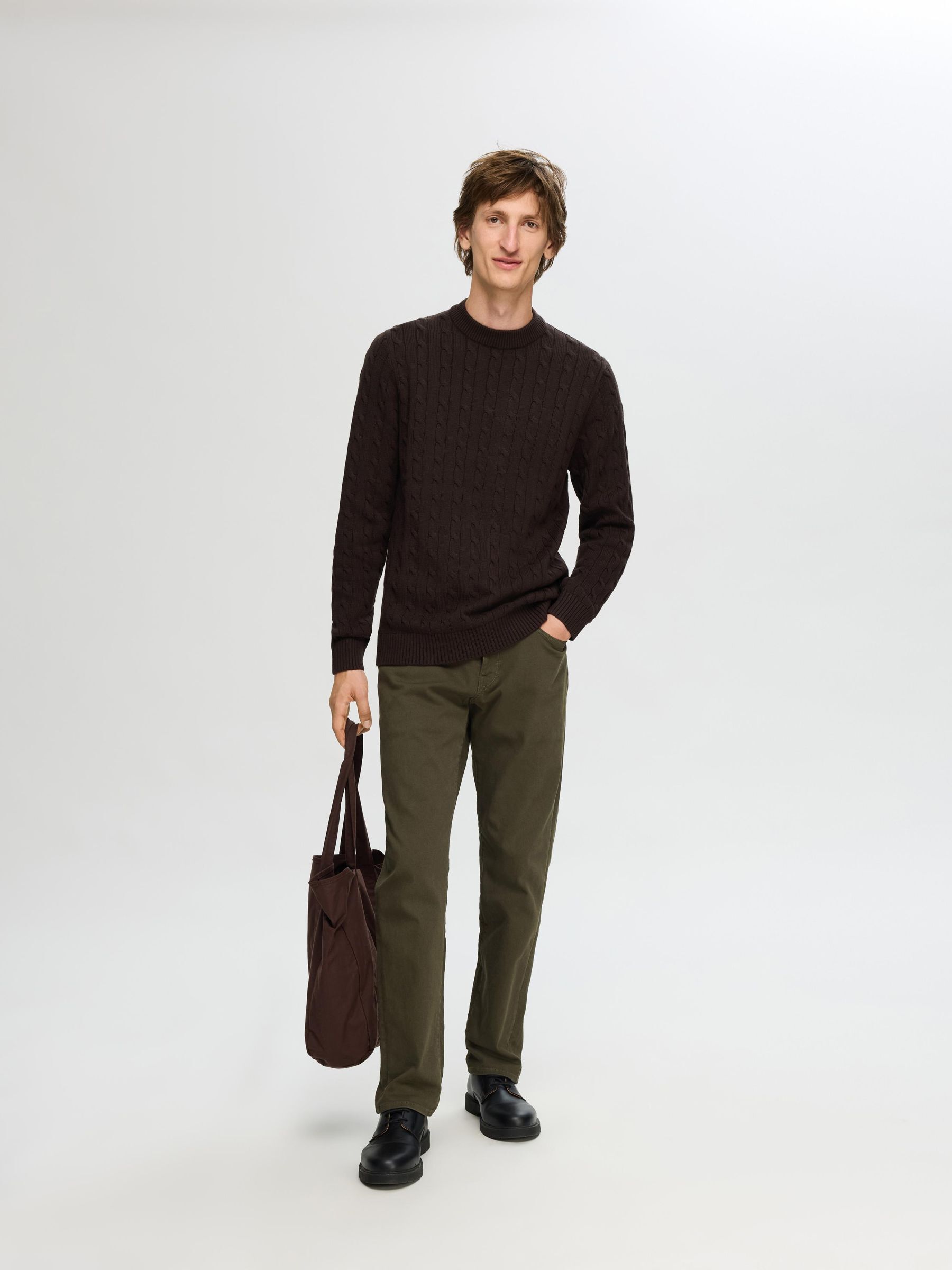 CABLE KNIT KNITTED JUMPER