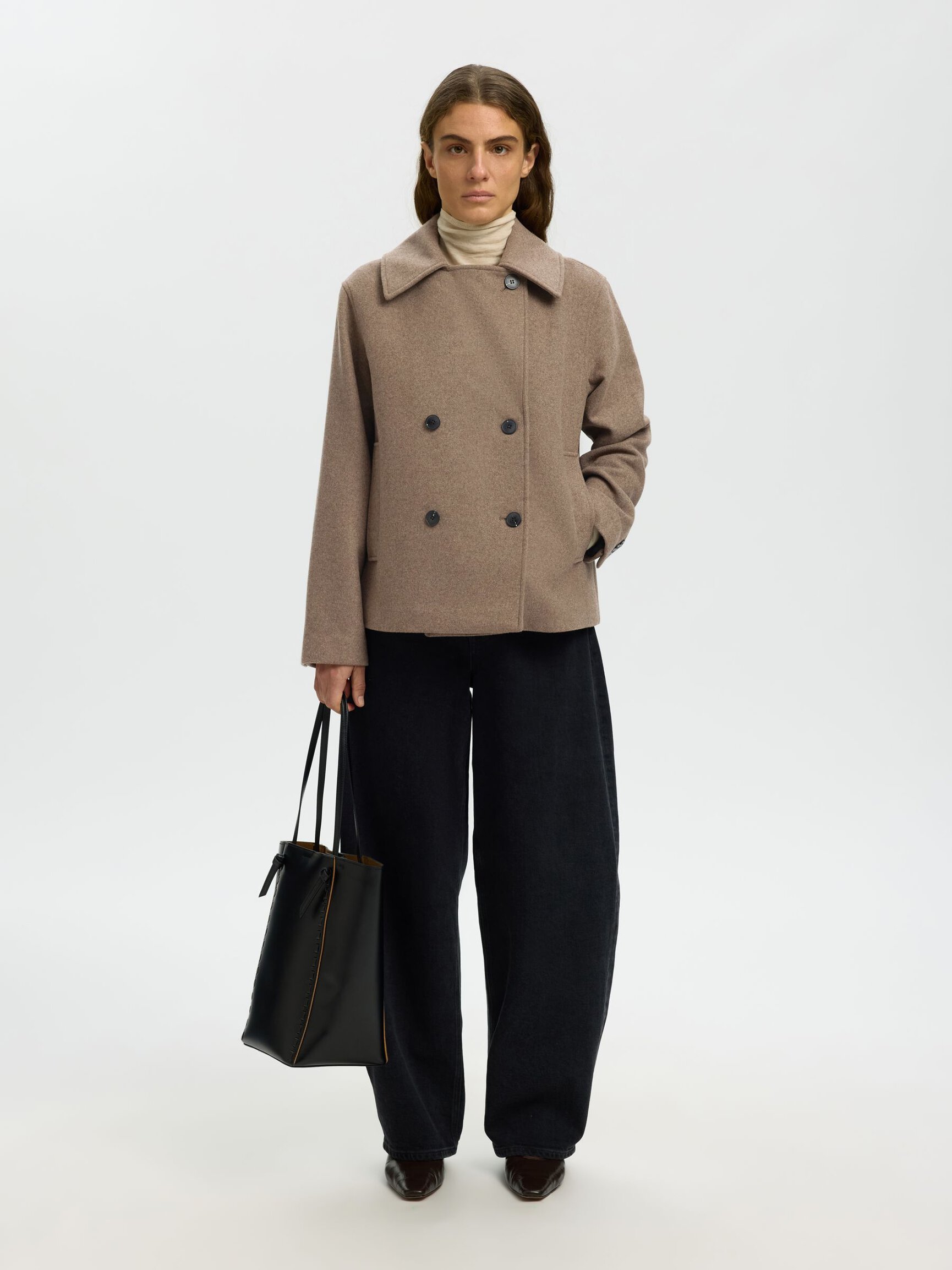 WOOL BLEND DOUBLE-BREASTED JACKET
