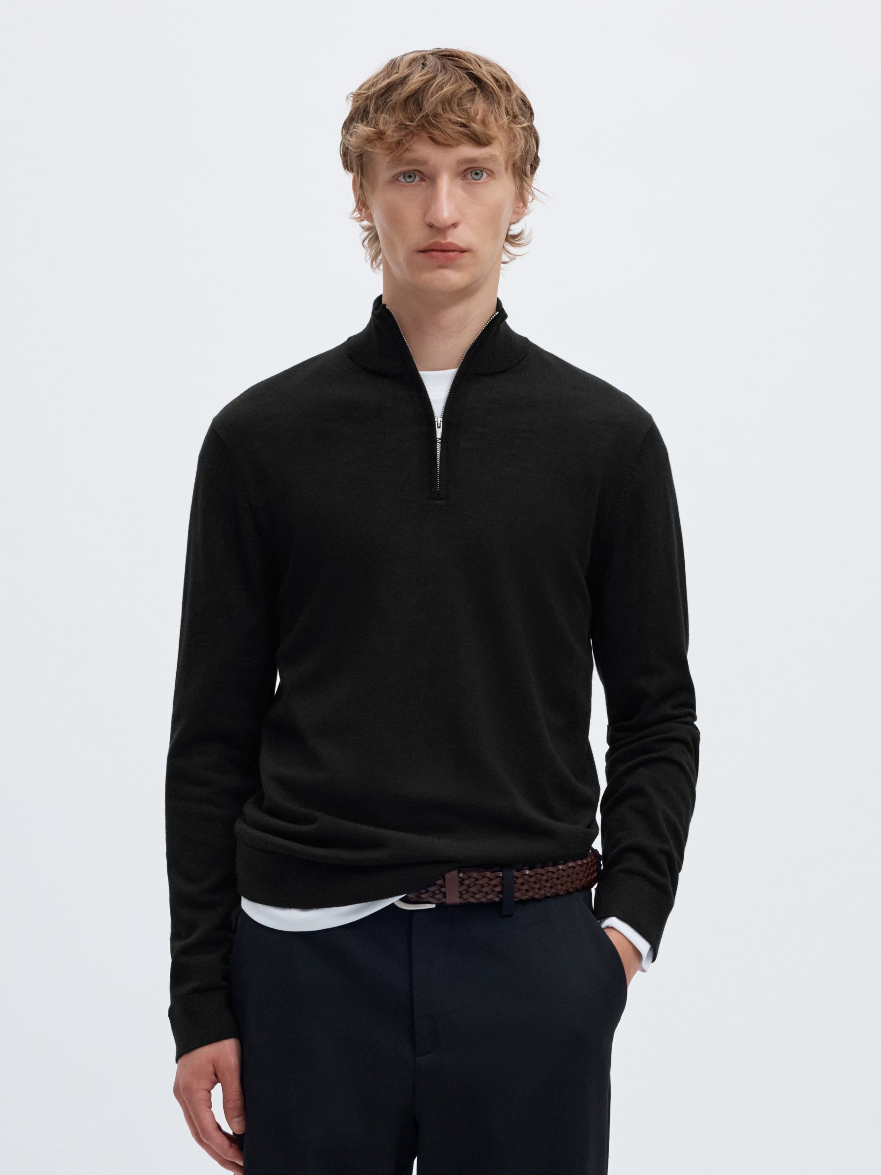 100% MERINO WOOL HALF-ZIP JUMPER