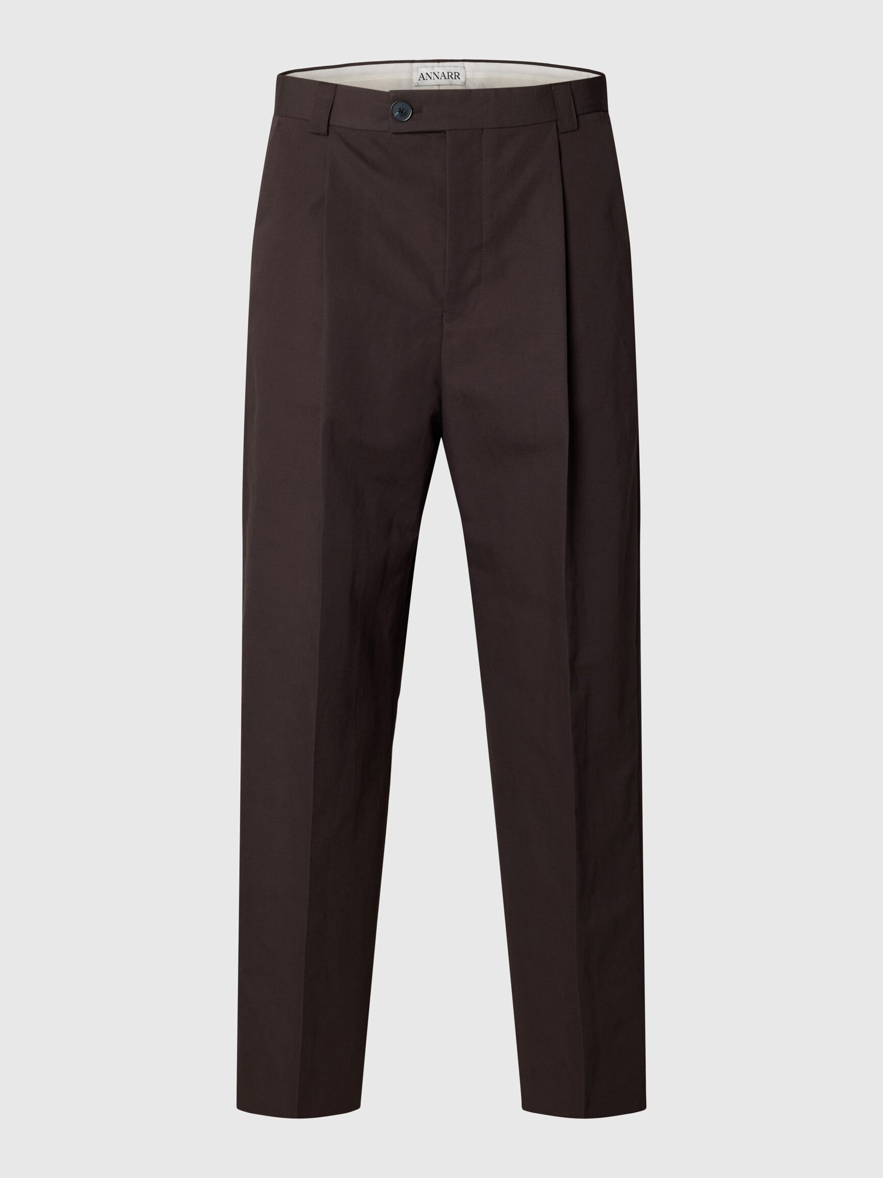 PLEATED LINEN-BLEND TROUSERS