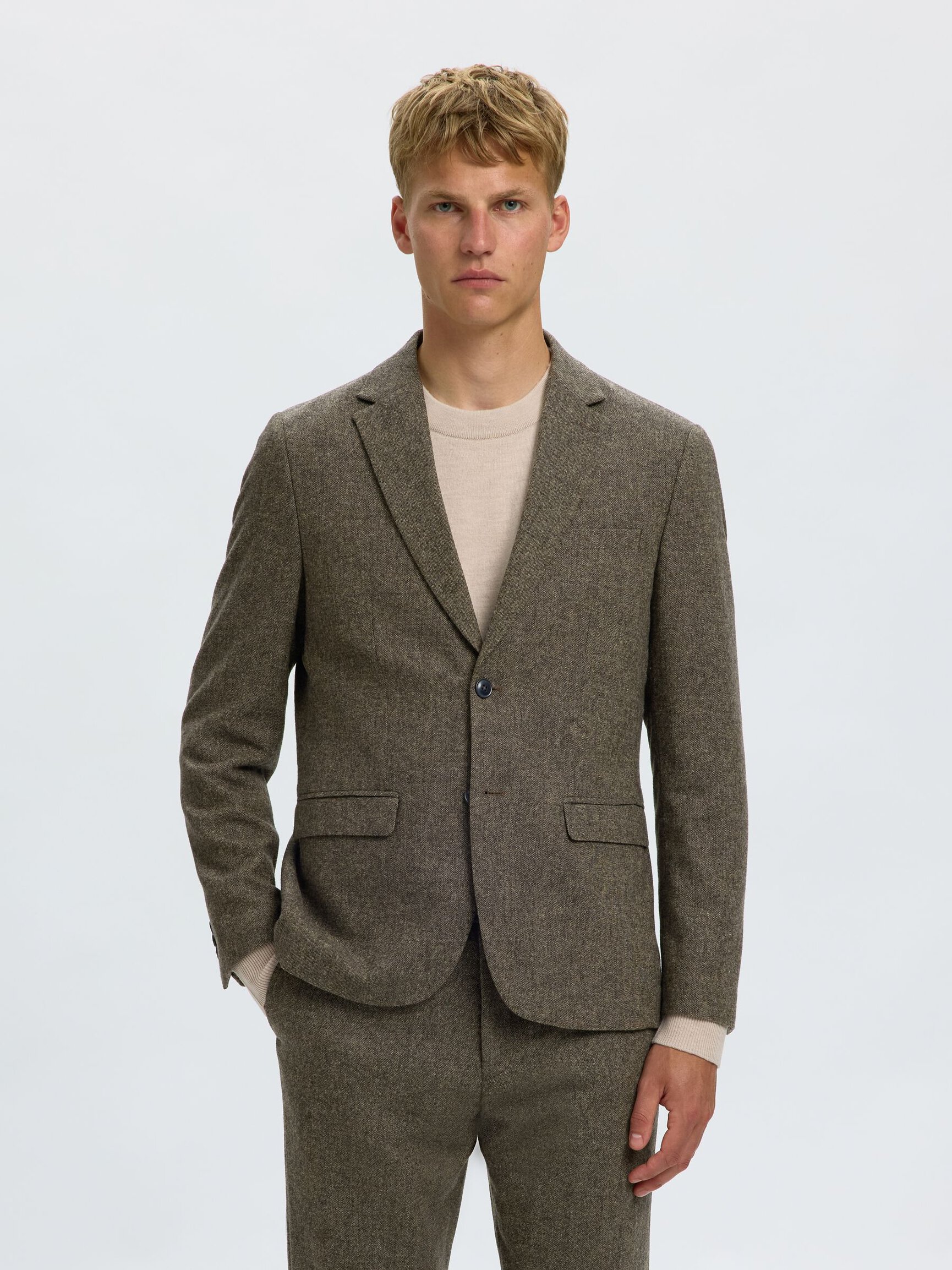 KARIERTER WOLLGEMISCH BLAZER
