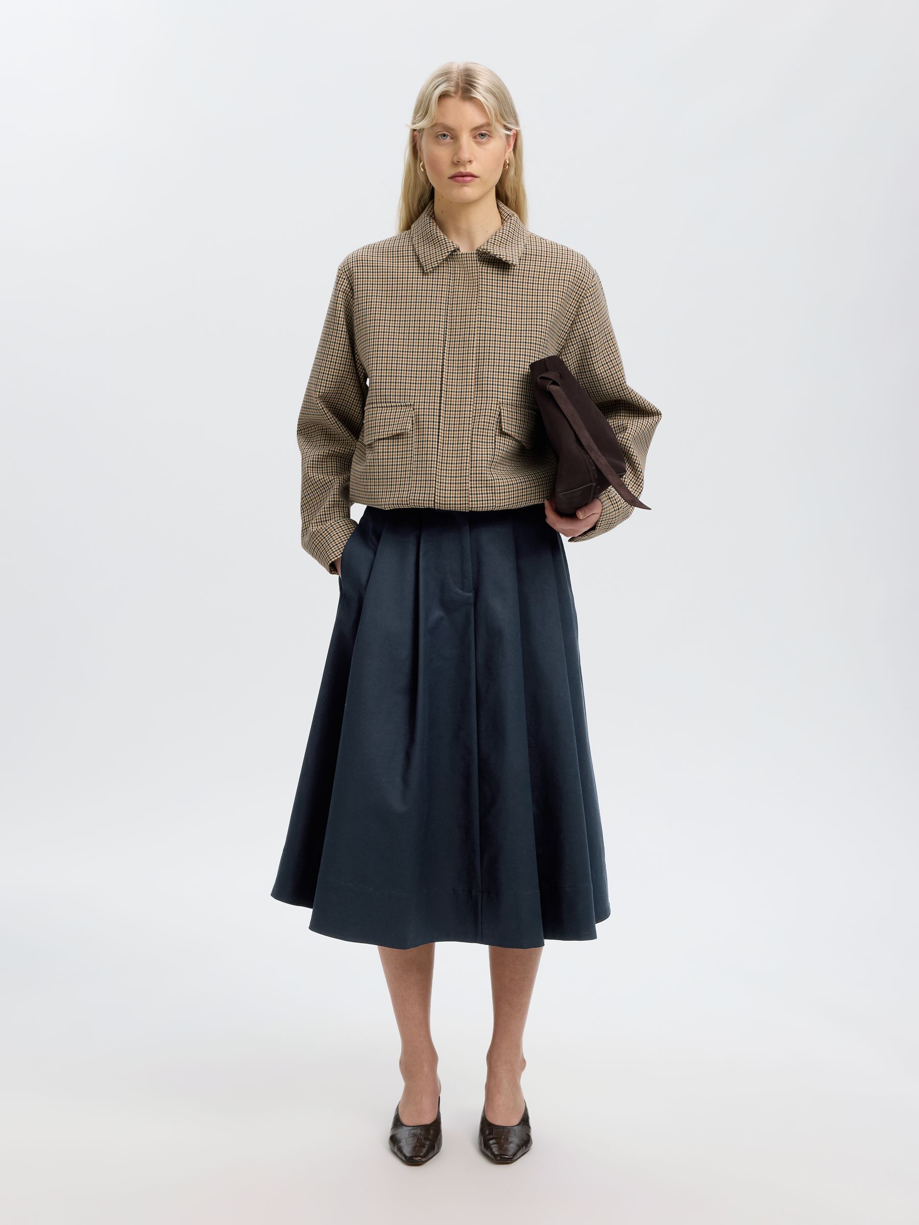 COTTON MIDI SKIRT