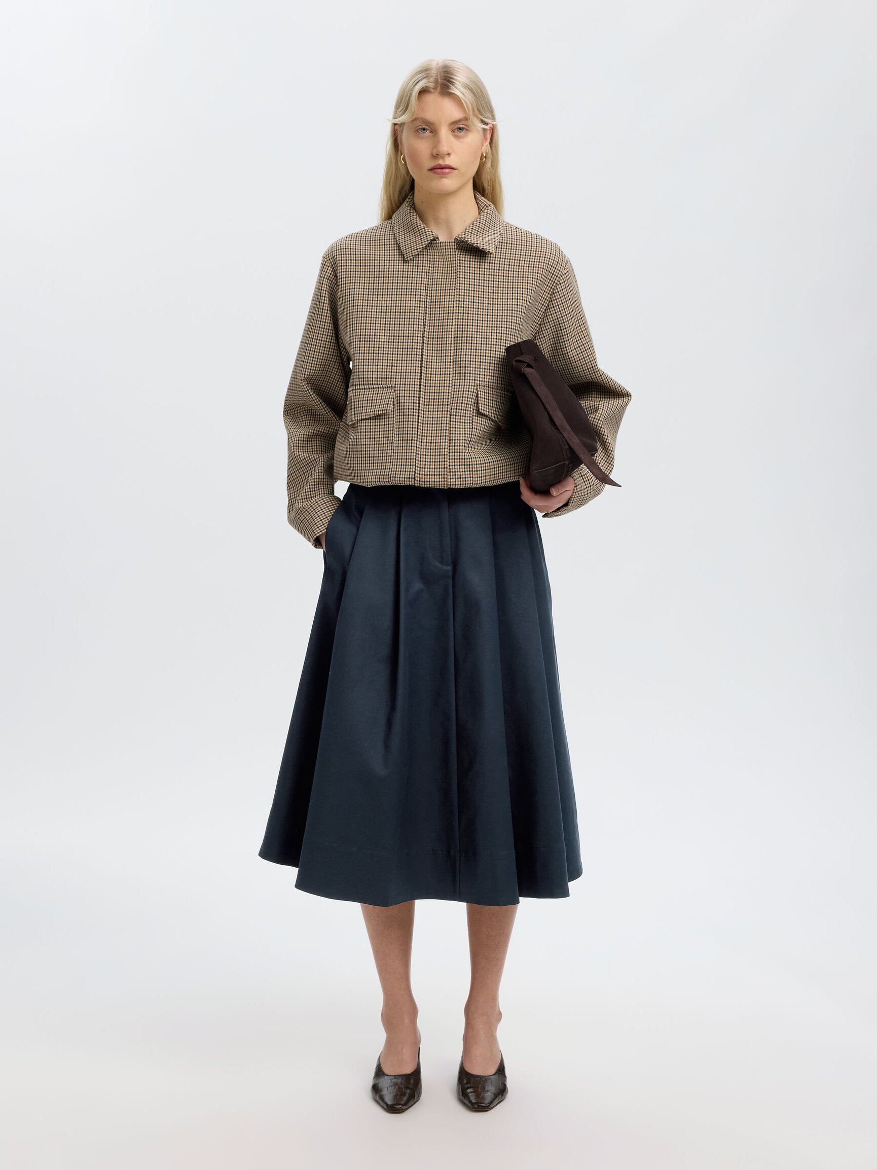 COTTON MIDI SKIRT