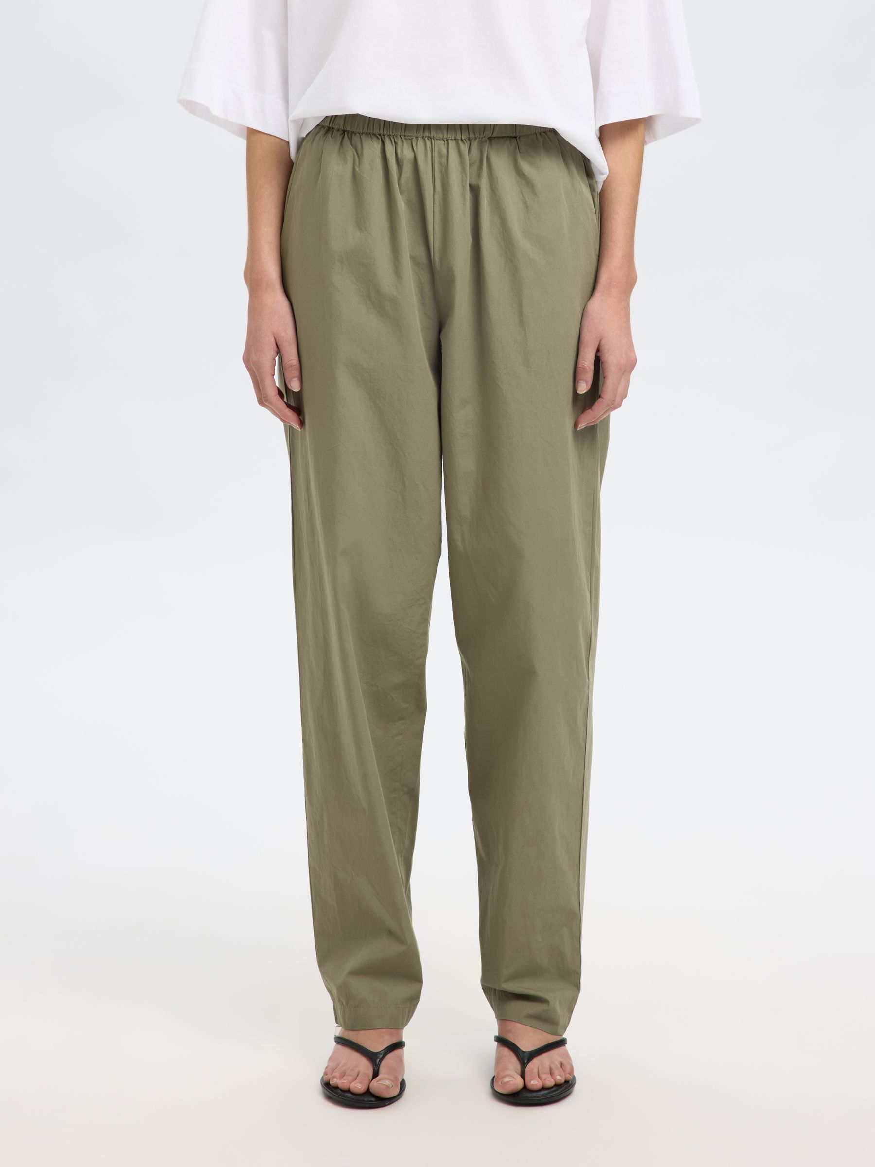 COTTON HIGH WAISTED TROUSERS