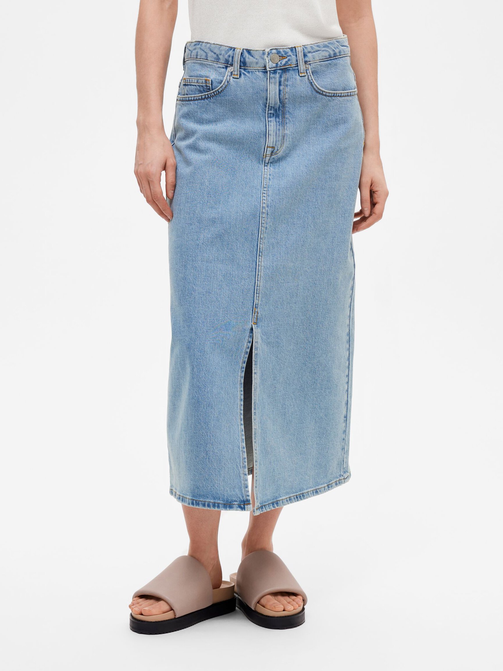 DENIM MIDI SKIRT
