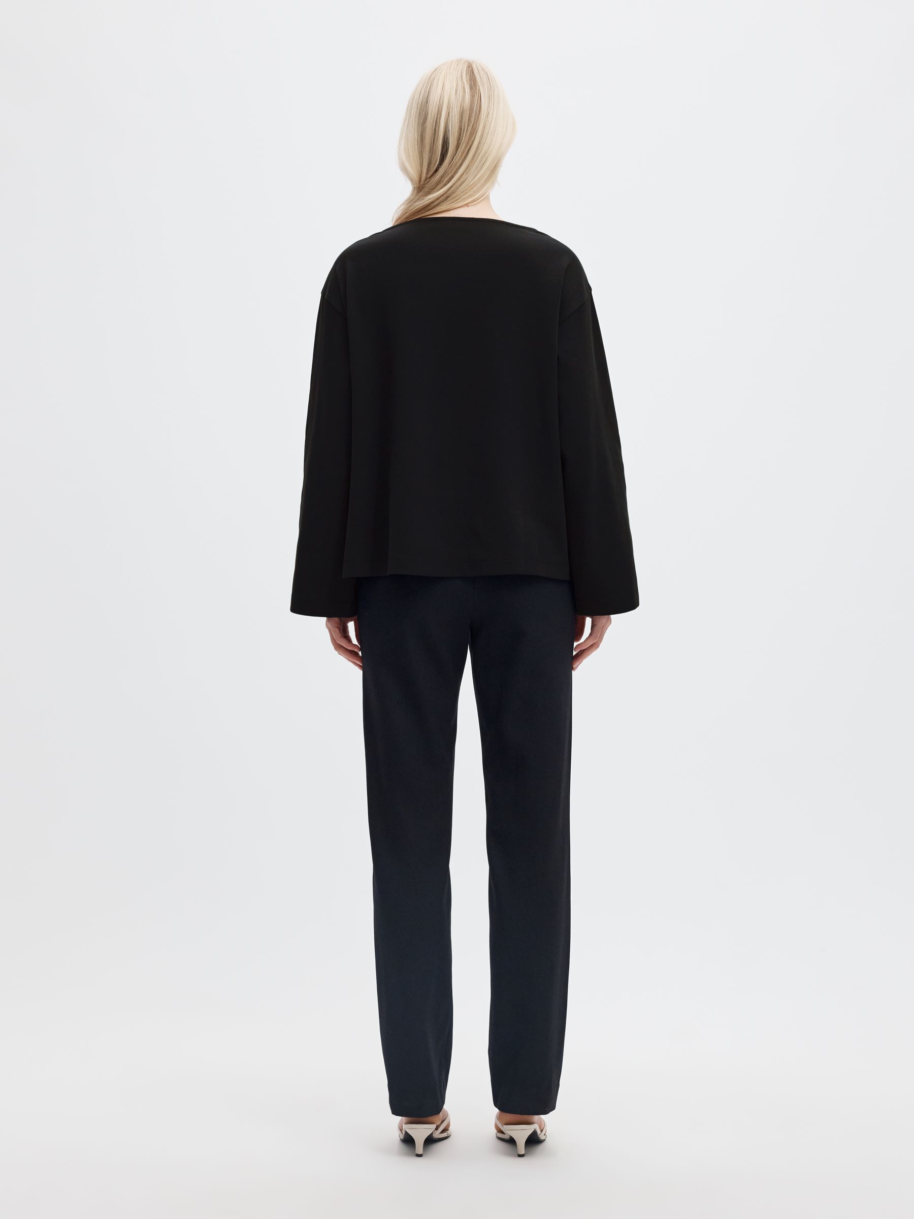 BOAT NECK COTTON LONG-SLEEVED T-SHIRT