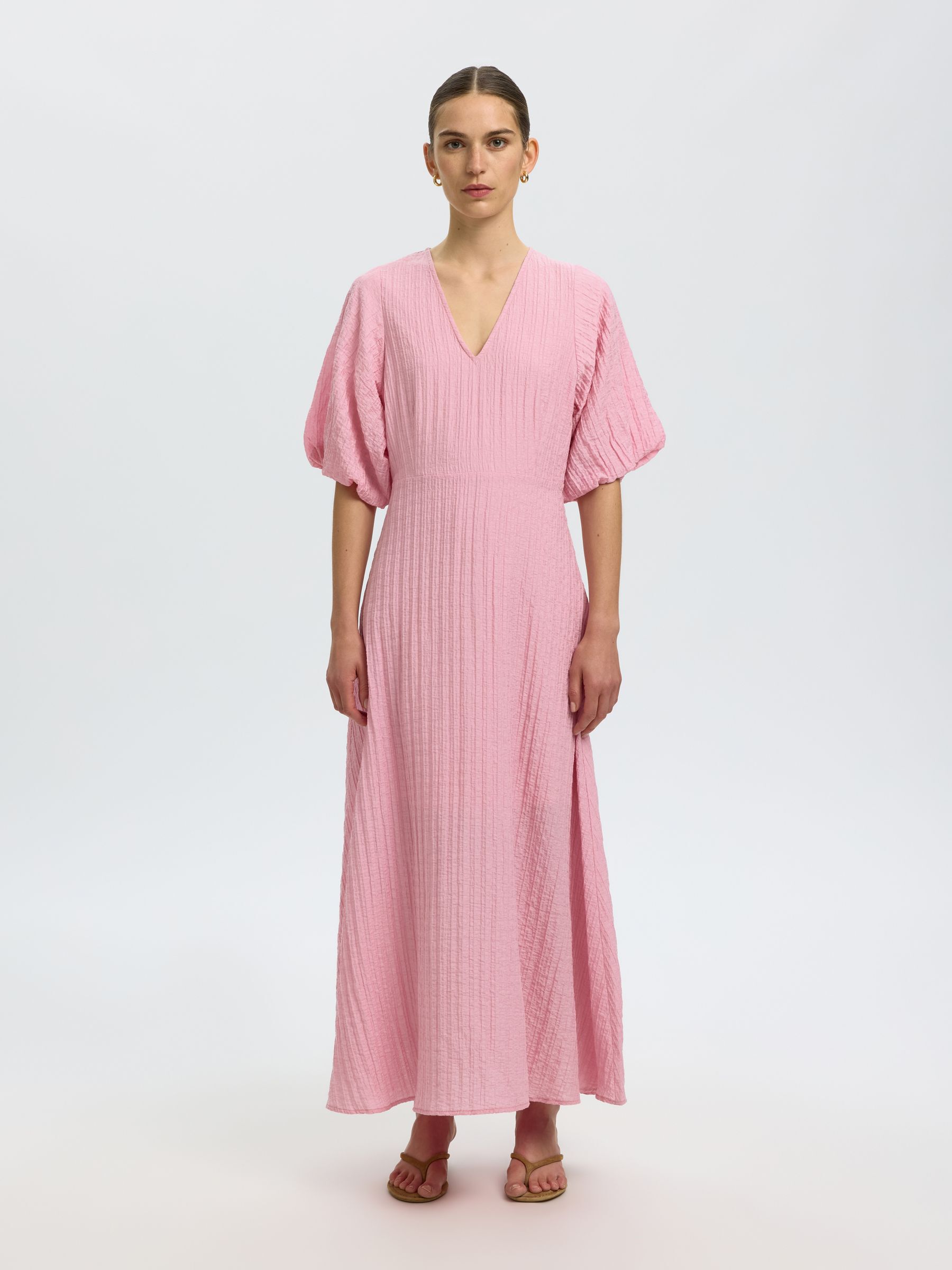 BALLOON SLEEVE MAXI DRESS